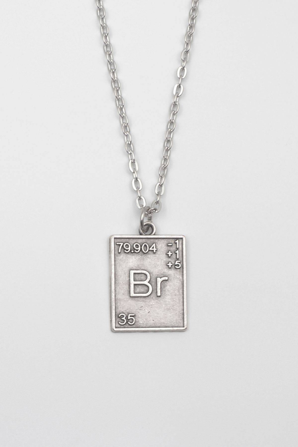 Defnems Accessories Breaking Bad Br Element Kolye - Düz Ezme İthal Zincirli Unisex Gümüş Kaplama - 60 cm
