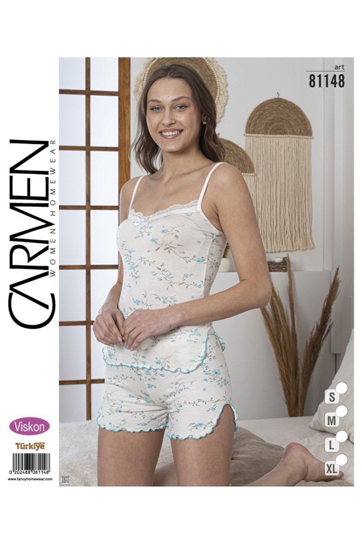 Carmen Askılı kadın pijama takımı