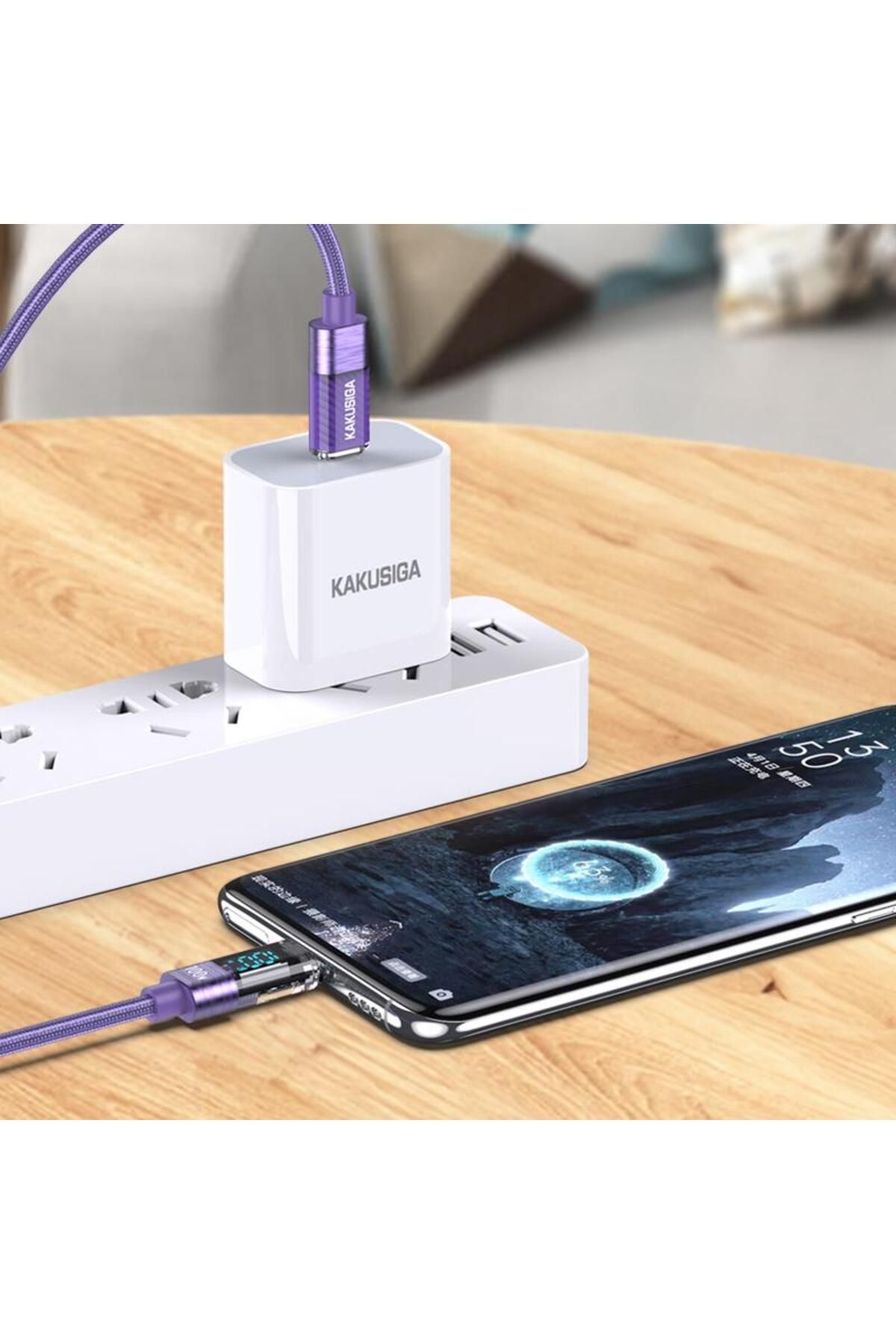 REDz Accessories-Cablu KSC-971, Tip-C la Tip-C, Compatibil cu iPhone 15/16 și Android, 100W, Mov 2