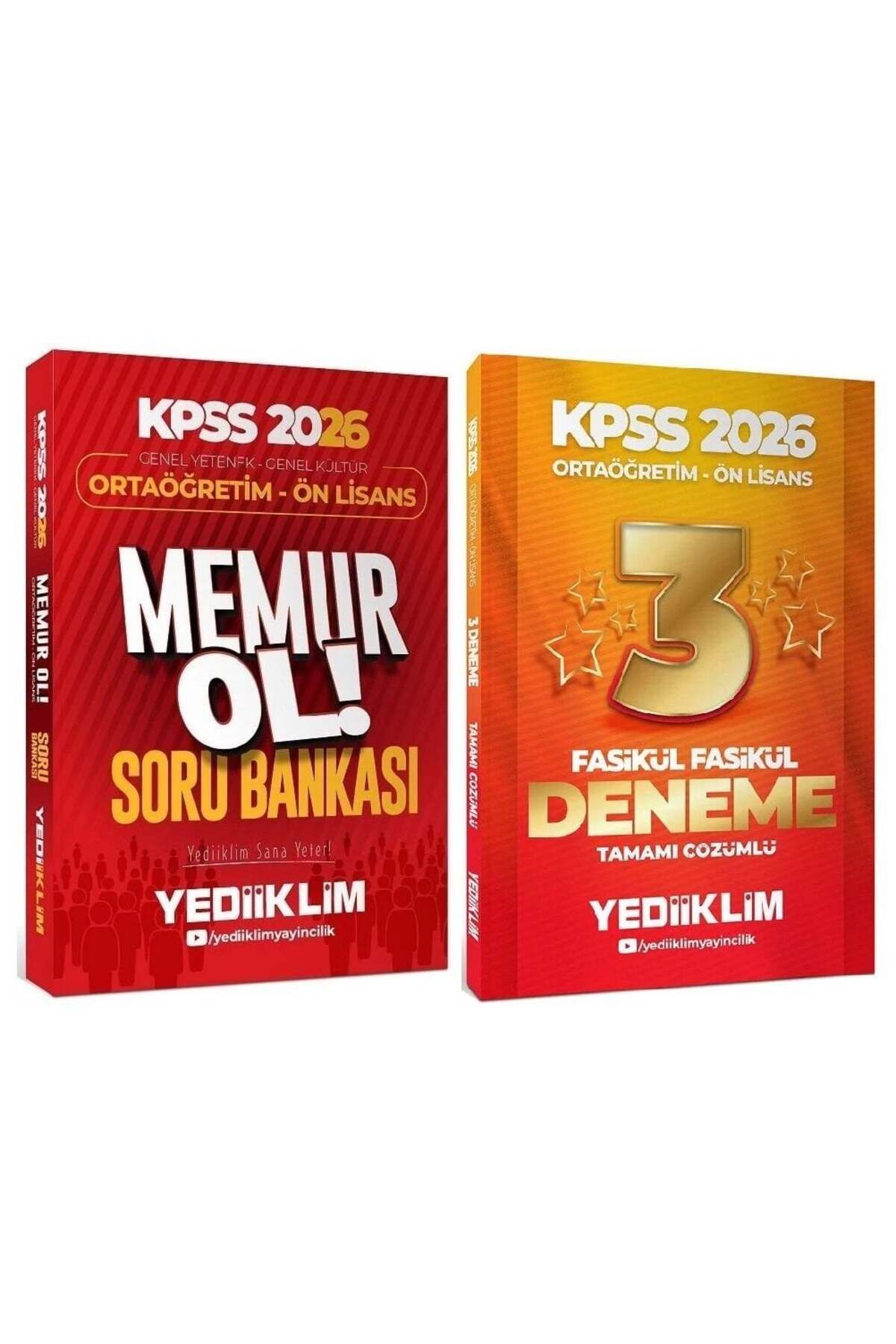Makro Kitabevi Yayınları Yediiklim 2026 Baskı KPSS Lise Ortaöğretim Ön Lisans MEMUR OL Soru+3 Den 2li Set