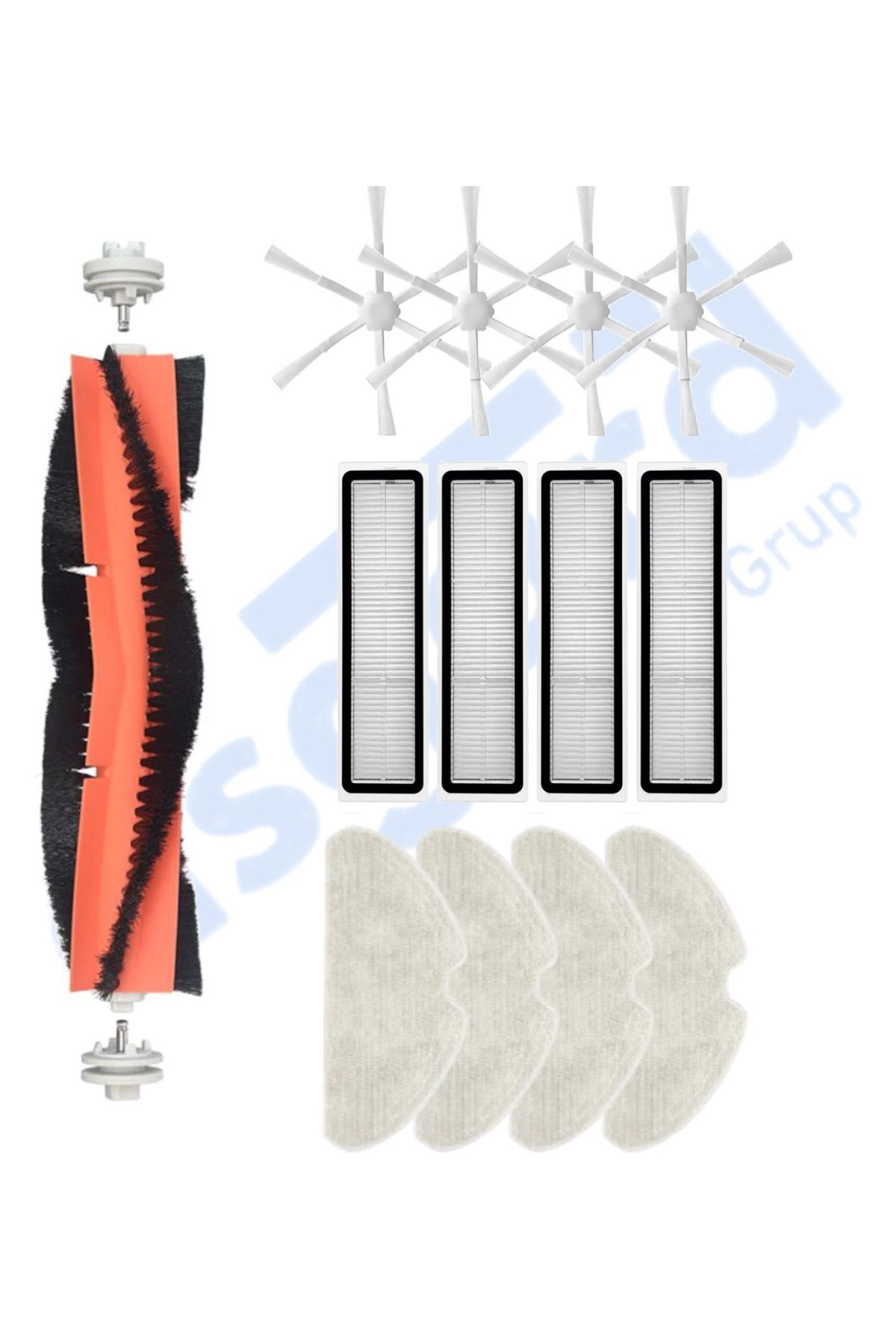 Asgard Grup Dreame D10S, D10S PRO, D9 MAX GEN2 Uyumlu 1 Ana Fırça 4 Yan Fırça 4 Filtre 4 Mop