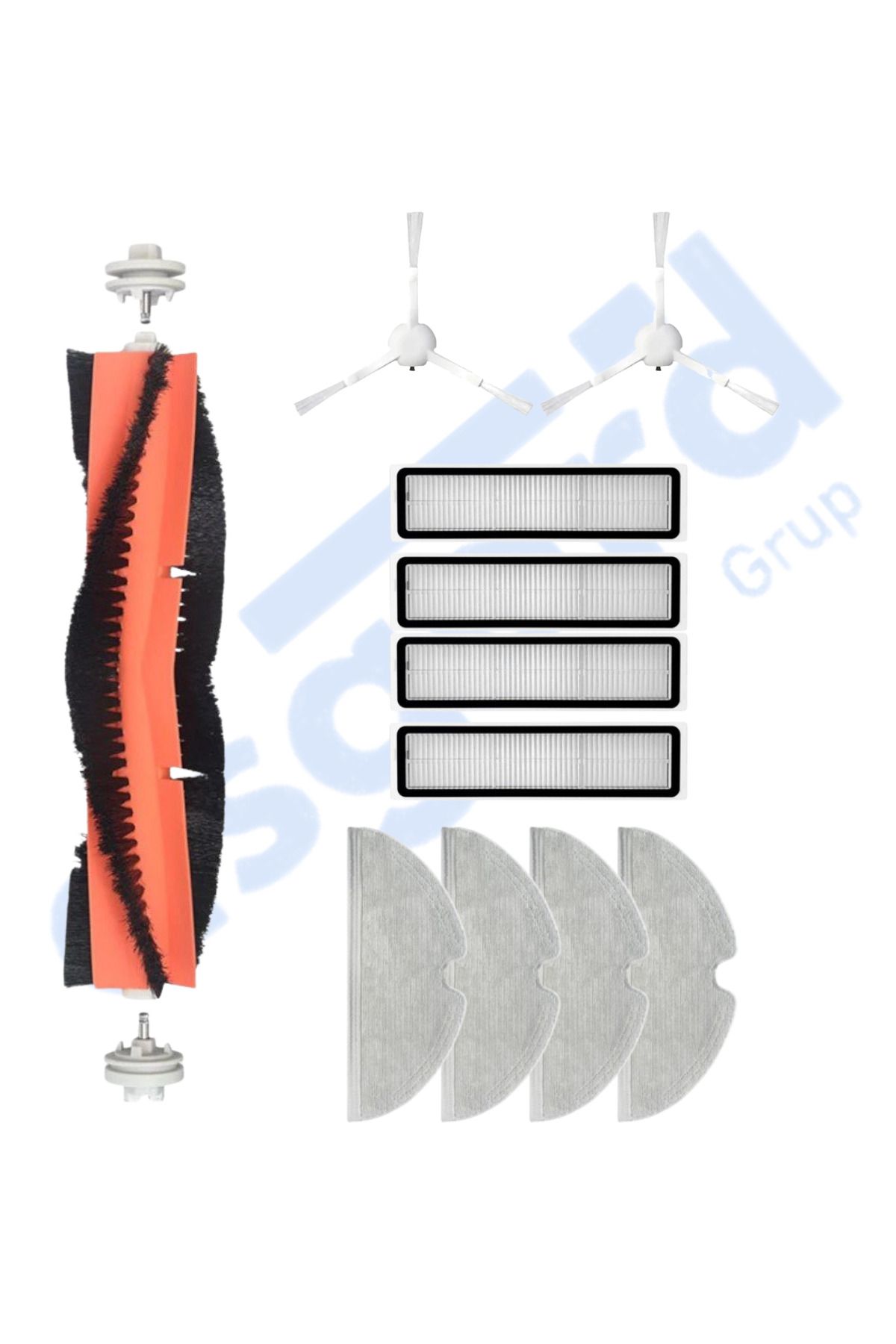 Asgard Grup Dreame D9,D9 Max,L10 Pro,D9 Pro Uyumlu 1 Ana Fırça 2 Yan Fırça 4 Filtre 4 Mop