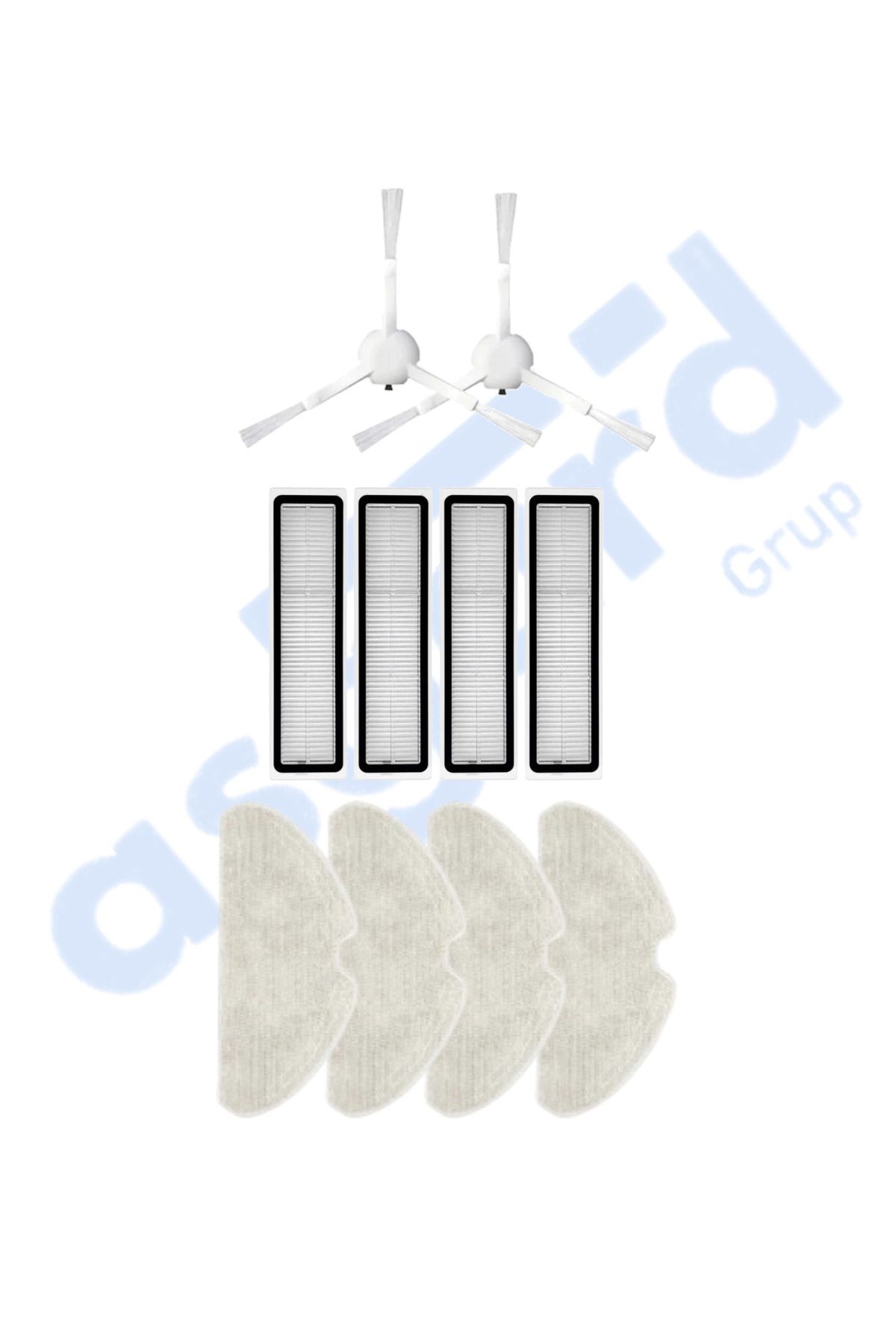 Asgard Grup Dreame D10S, D10S PRO, D9 MAX GEN2 Uyumlu 2 Yan Fırça 4 Filtre 4 Mop