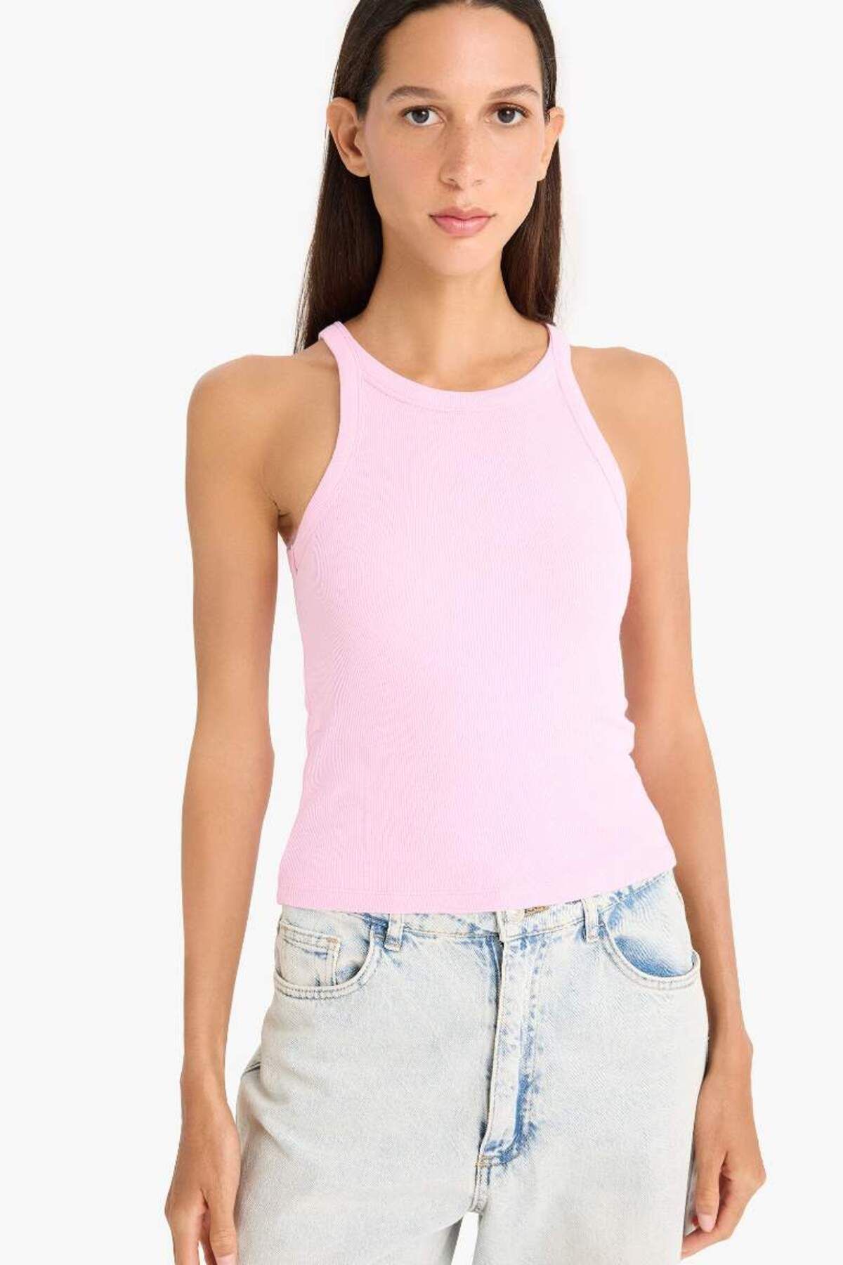DeFacto-New Season Slim Fit Slim Fit Halter Neck Ribbed Camisole Undershirt 3