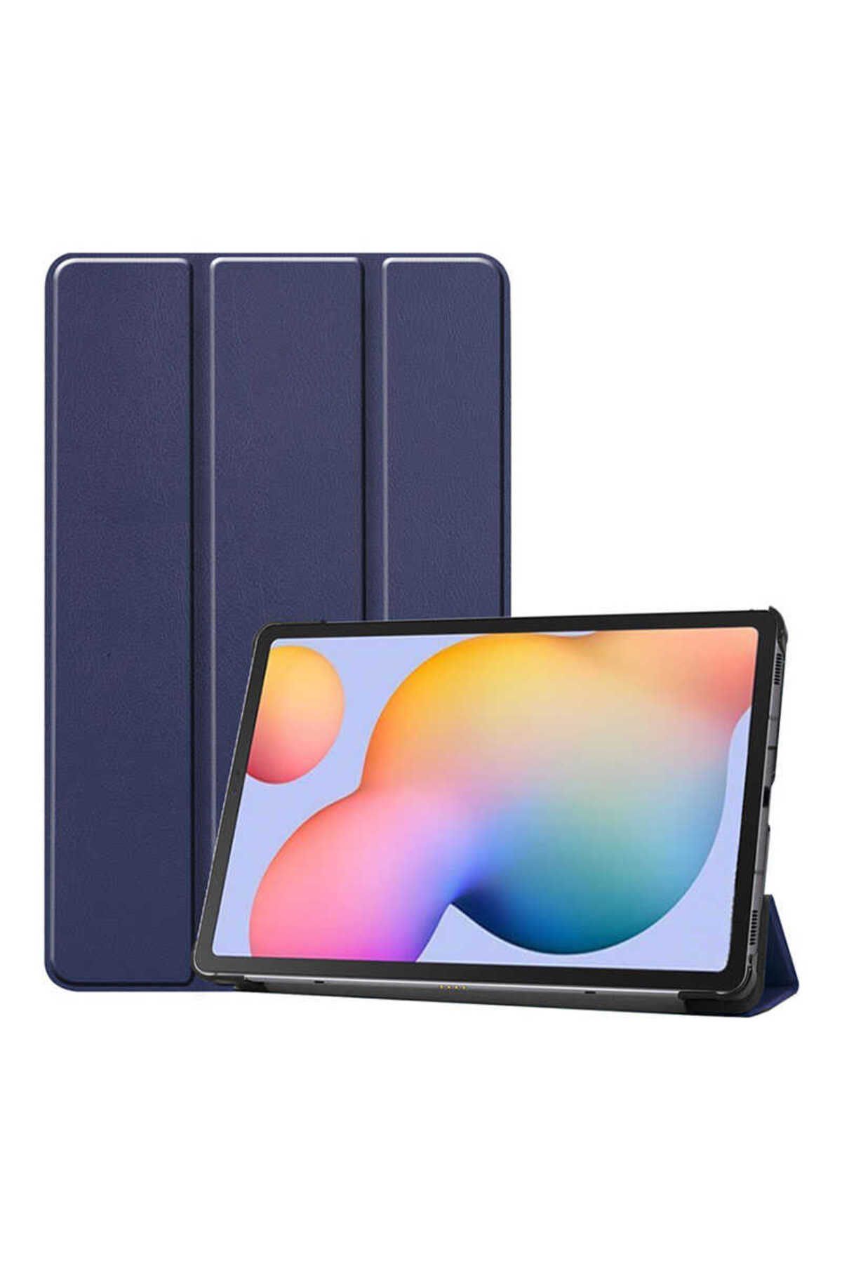 Teknodur Galaxy Tab S7 T870 Uyumlu TKDR Smart Cover Standlı 1-1 Kılıf-Lacivert