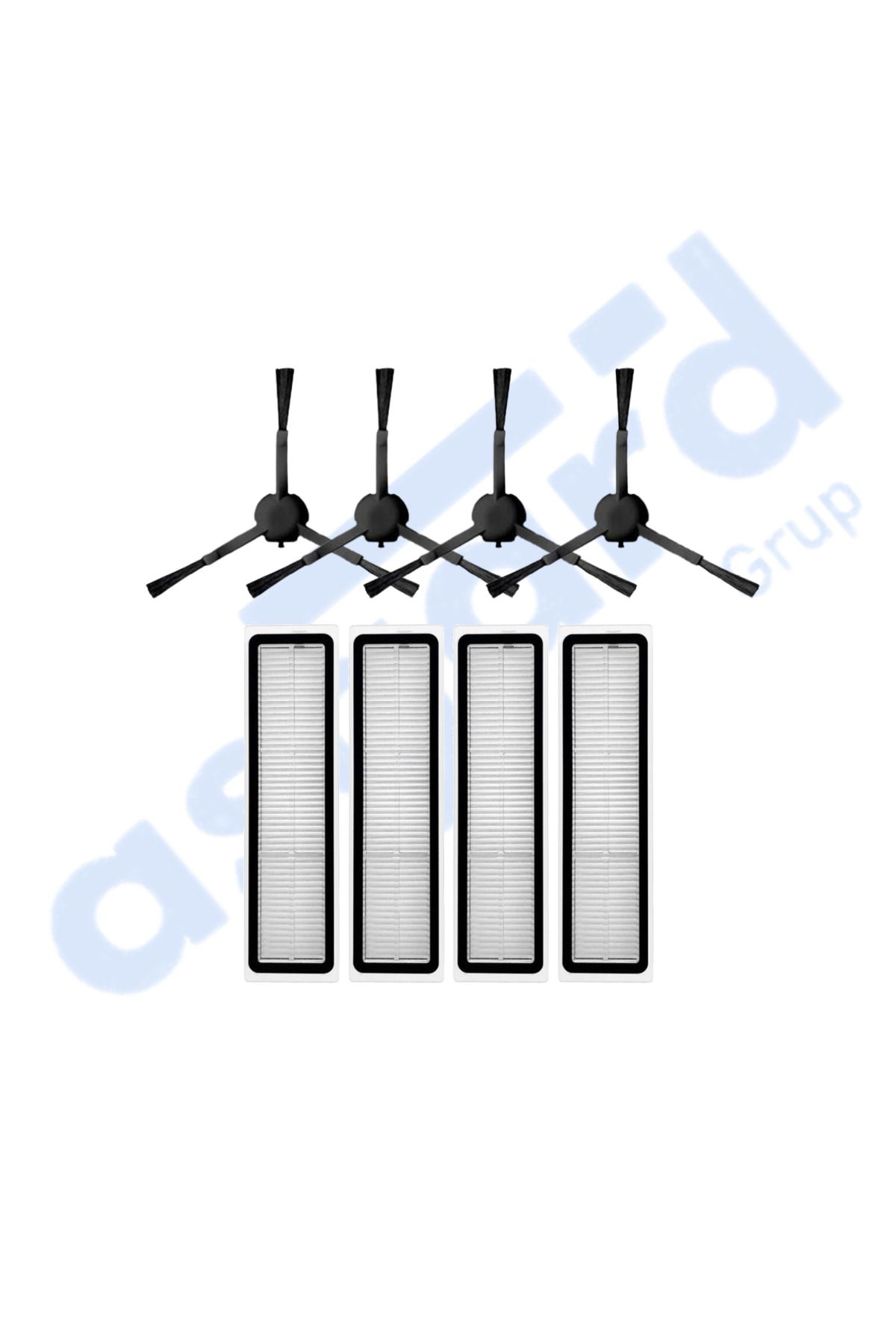 Asgard Grup Dreame D10S, D10S PRO, D9 MAX GEN2 Uyumlu 4 Yan Fırça 4 Filtre