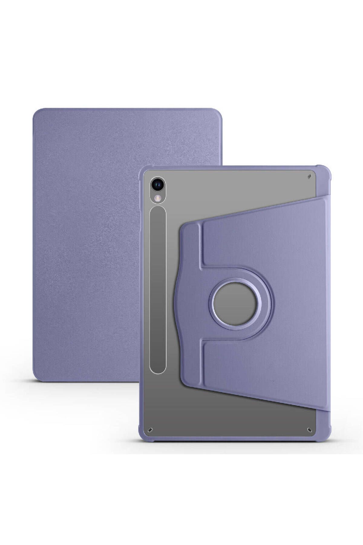 Teknodur Galaxy Tab S9 Kılıf Uyumlu TKDR Termik Kalem Bölmeli Dönebilen Standlı Kılıf-Lavendery Gray