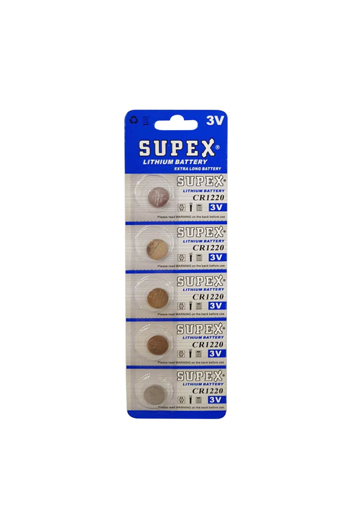 BORATİC SUPEX CR1220 3V LİTYUM PİL 5Lİ BLİSTER PAKET (4987)