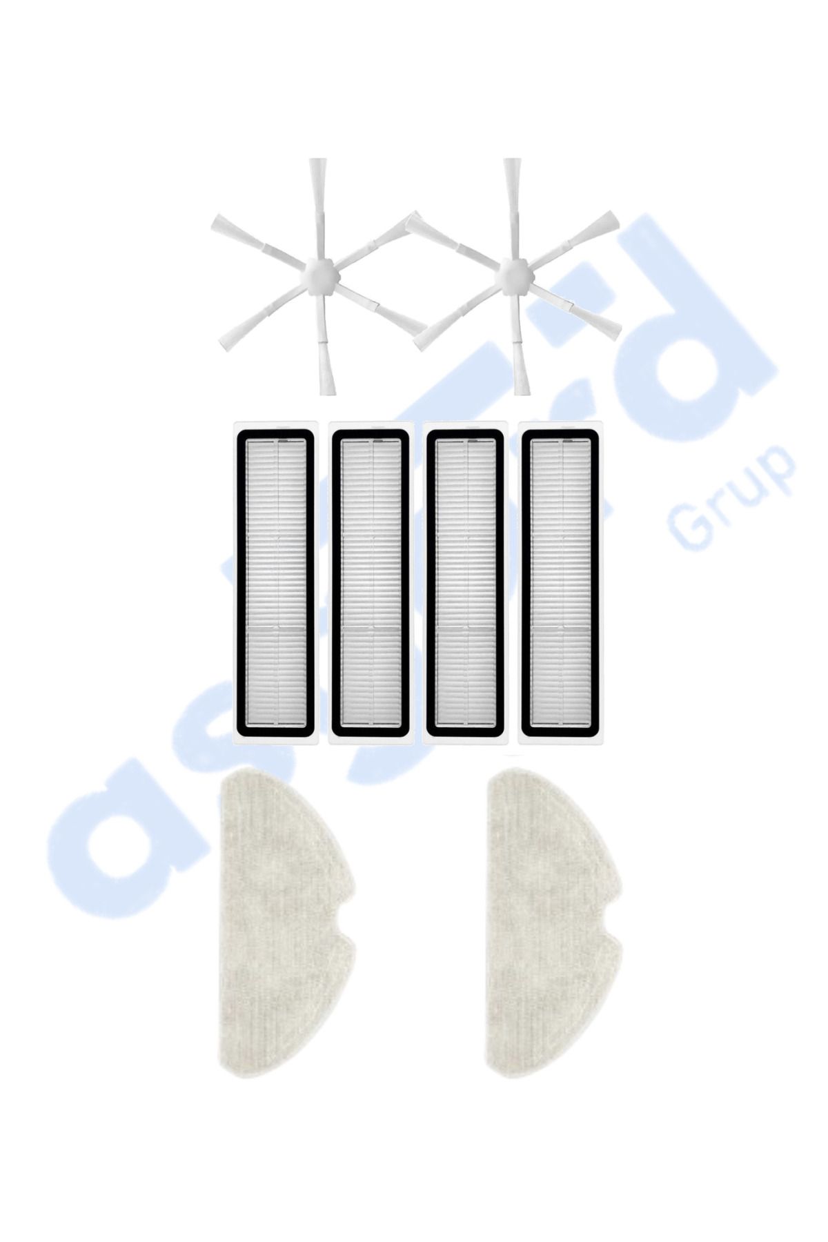 Asgard Grup Dreame D10S, D10S PRO, D9 MAX GEN2 Uyumlu 2 Yan Fırça 4 Filtre 2 Mop