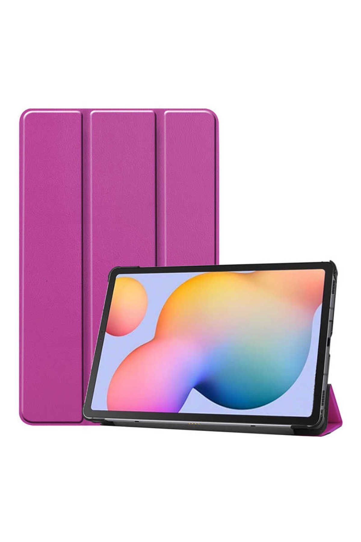 Teknodur Galaxy Tab A7 Lite T225 Uyumlu TKDR Smart Cover Standlı 1-1 Kılıf-Mor