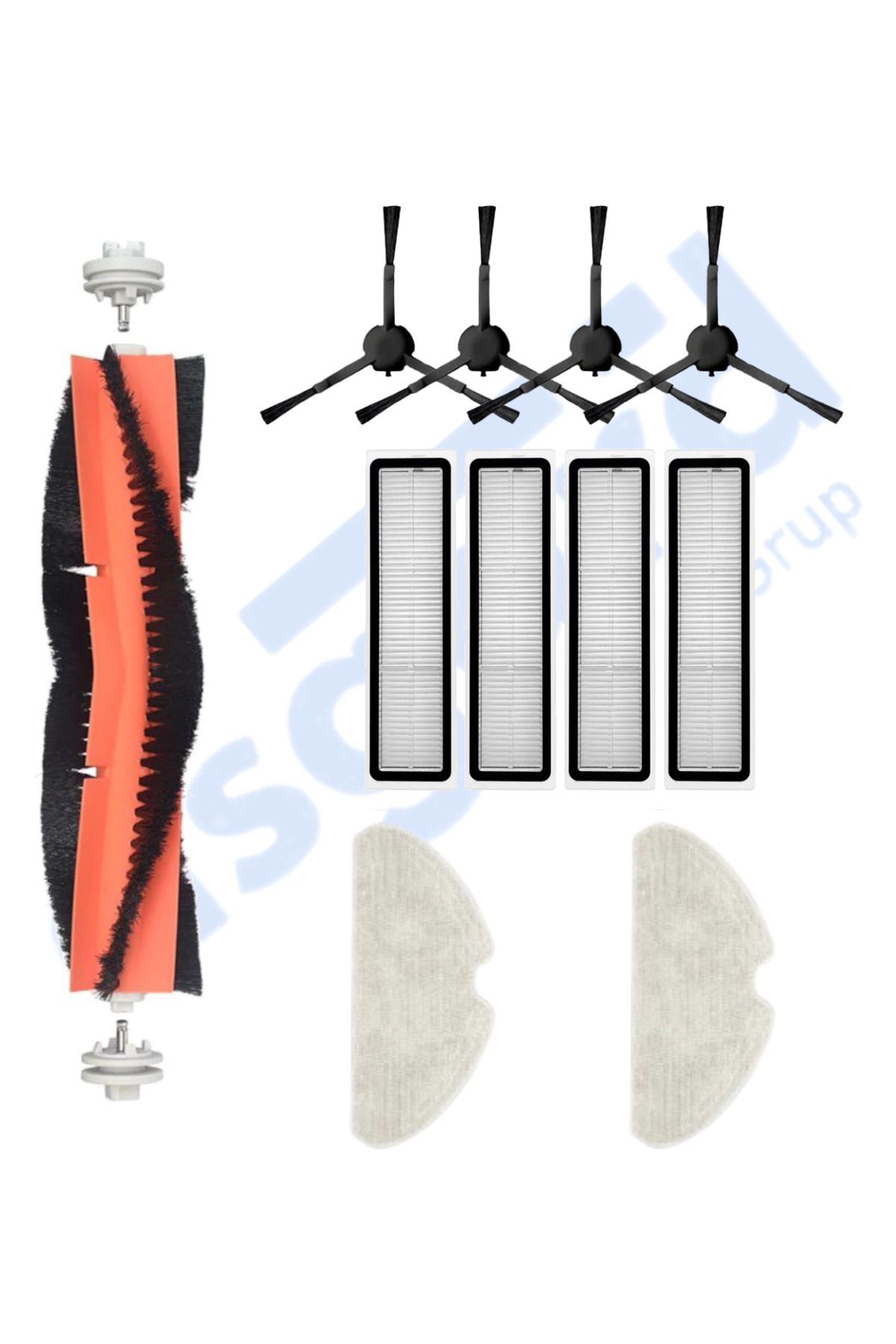 Asgard Grup Dreame D10S, D10S PRO, D9 MAX GEN2 Uyumlu 1 Ana Fırça 4 Yan Fırça 4 Filtre 2 Mop