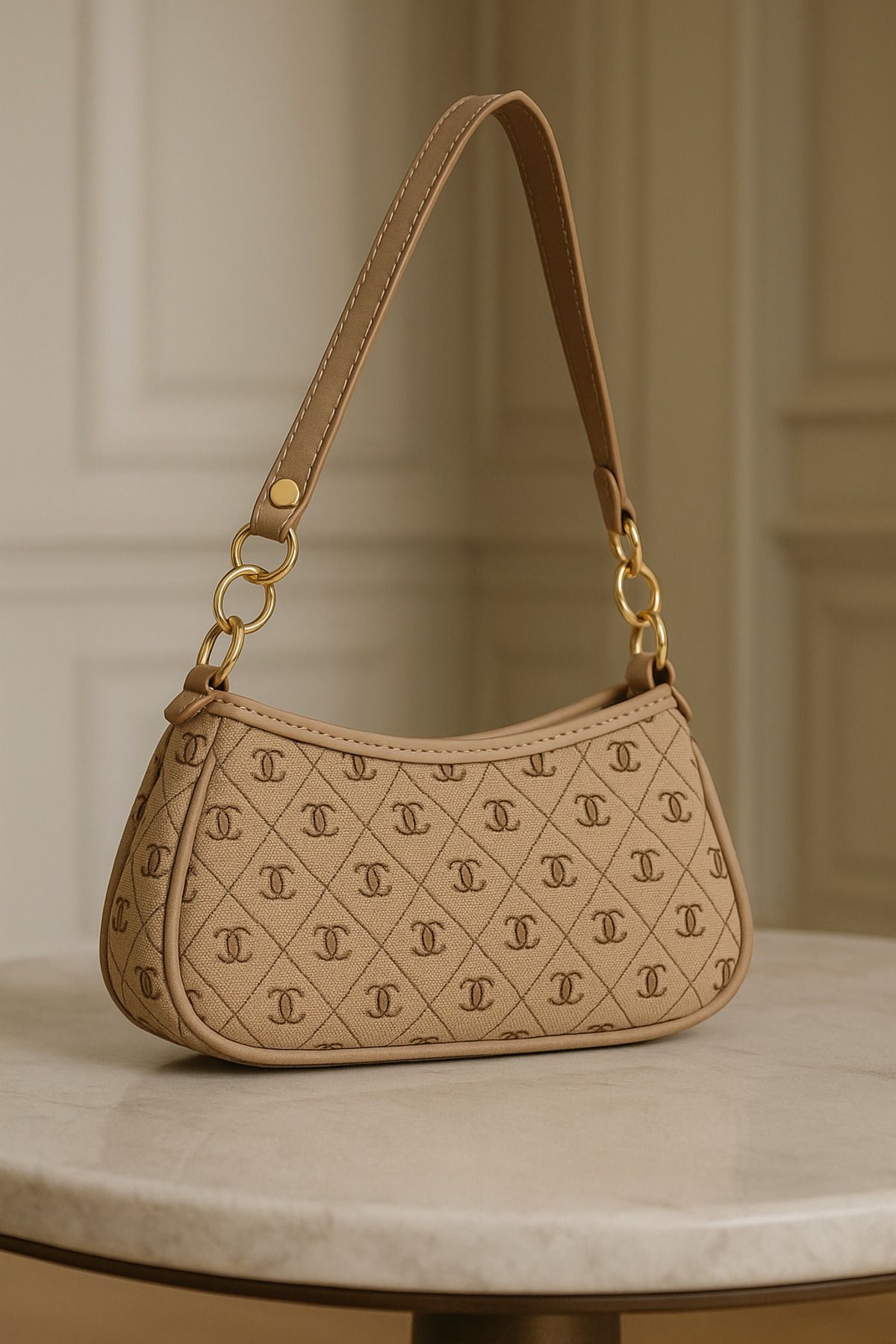 SONYAMODA Farme Monogram Baget Ve Çapraz Çanta
