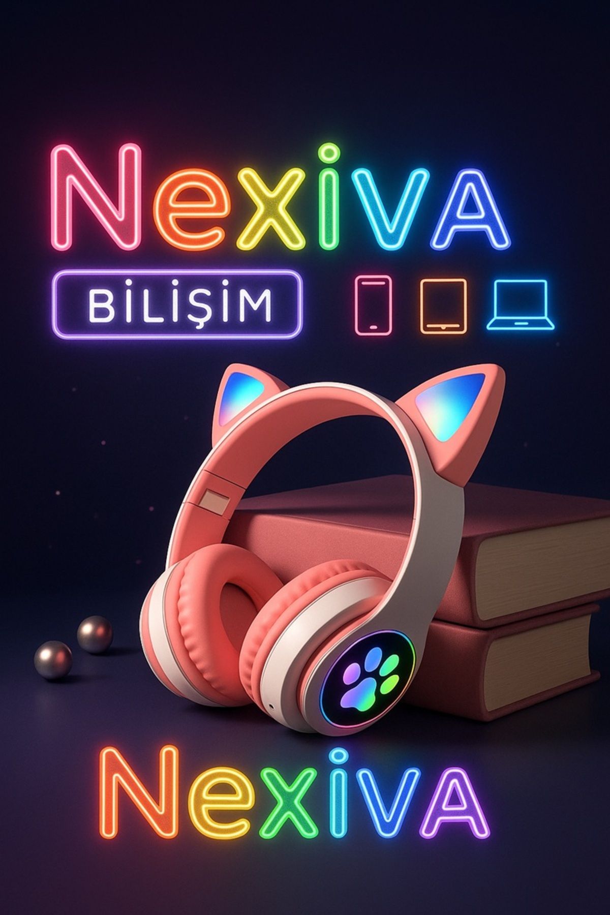 nexiva Patili kedi bluetooth kulak üstü kulaklık