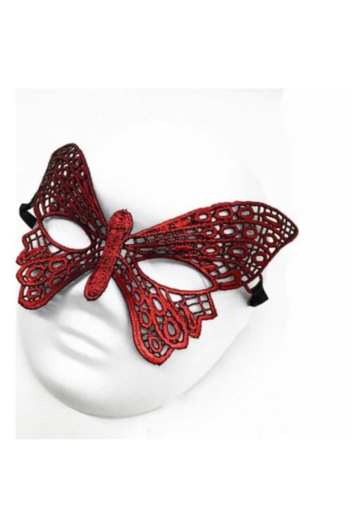 OurStyles Kırmızı Dantel Masquerade Maskesi 7 No