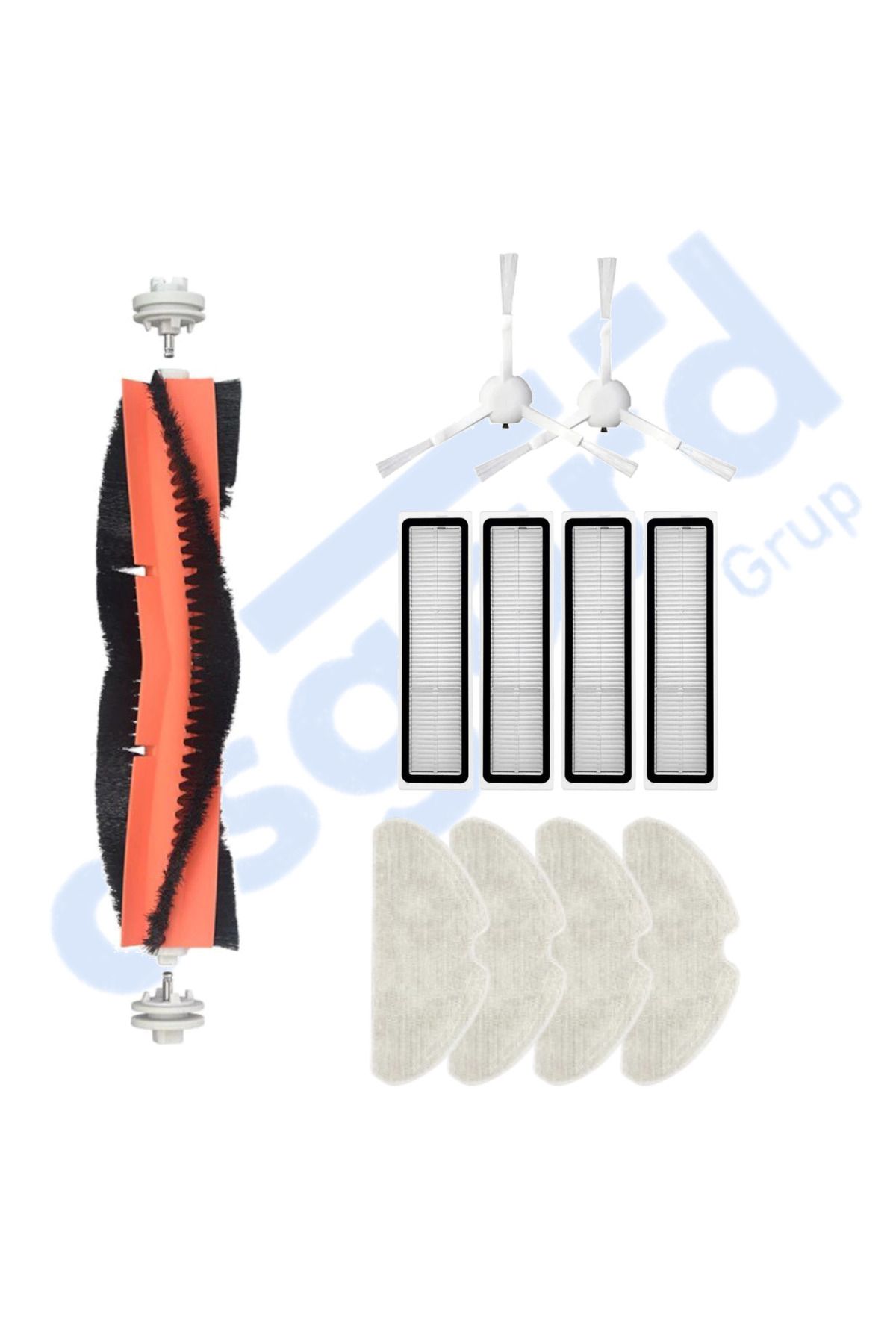 Asgard Grup Dreame D10S, D10S PRO, D9 MAX GEN2 Uyumlu 1 Ana Fırça 2 Yan Fırça 4 Filtre 4 Mop