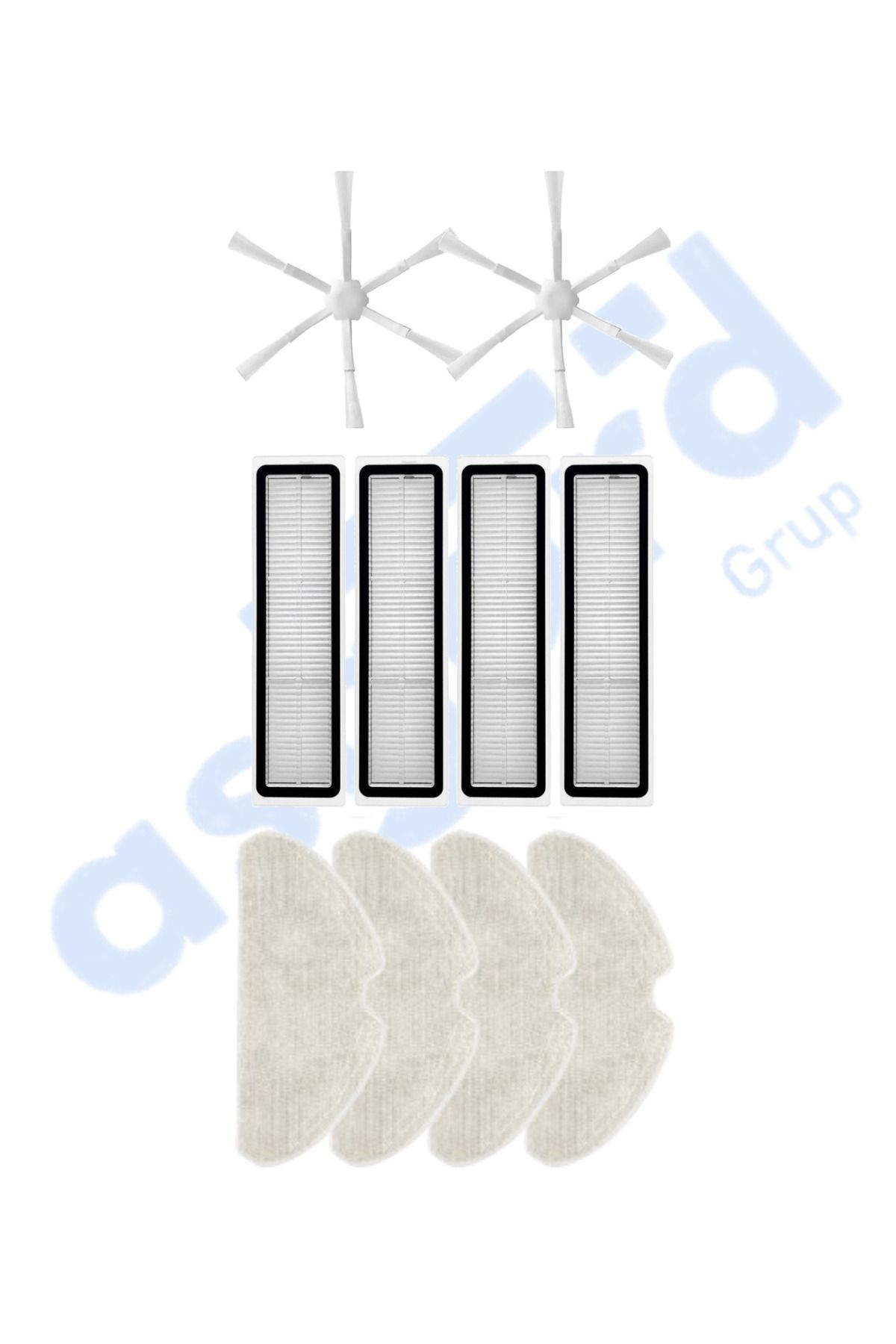 Asgard Grup Dreame D10S, D10S PRO, D9 MAX GEN2 Uyumlu 2 Yan Fırça 4 Filtre 4 Mop