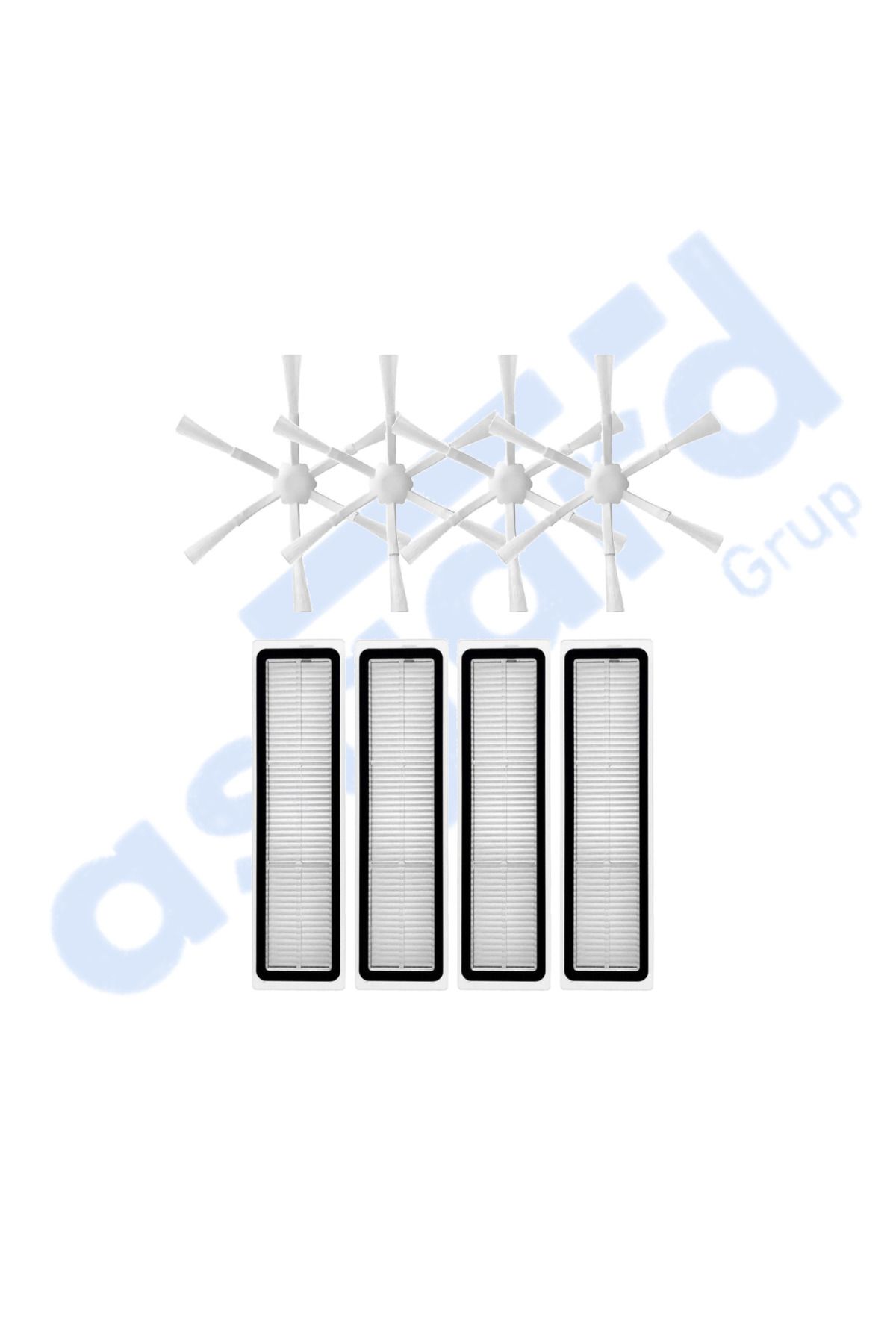 Asgard Grup Dreame D10S, D10S PRO, D9 MAX GEN2 Uyumlu 4 Yan Fırça 4 Filtre