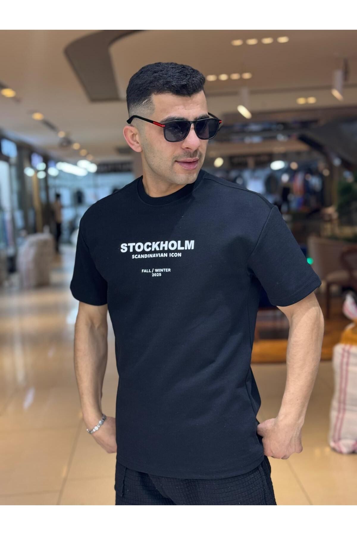 Fanolik SIFIR YAKA KISA KOLLU PAMUKLU ERKEK T SHİRT
