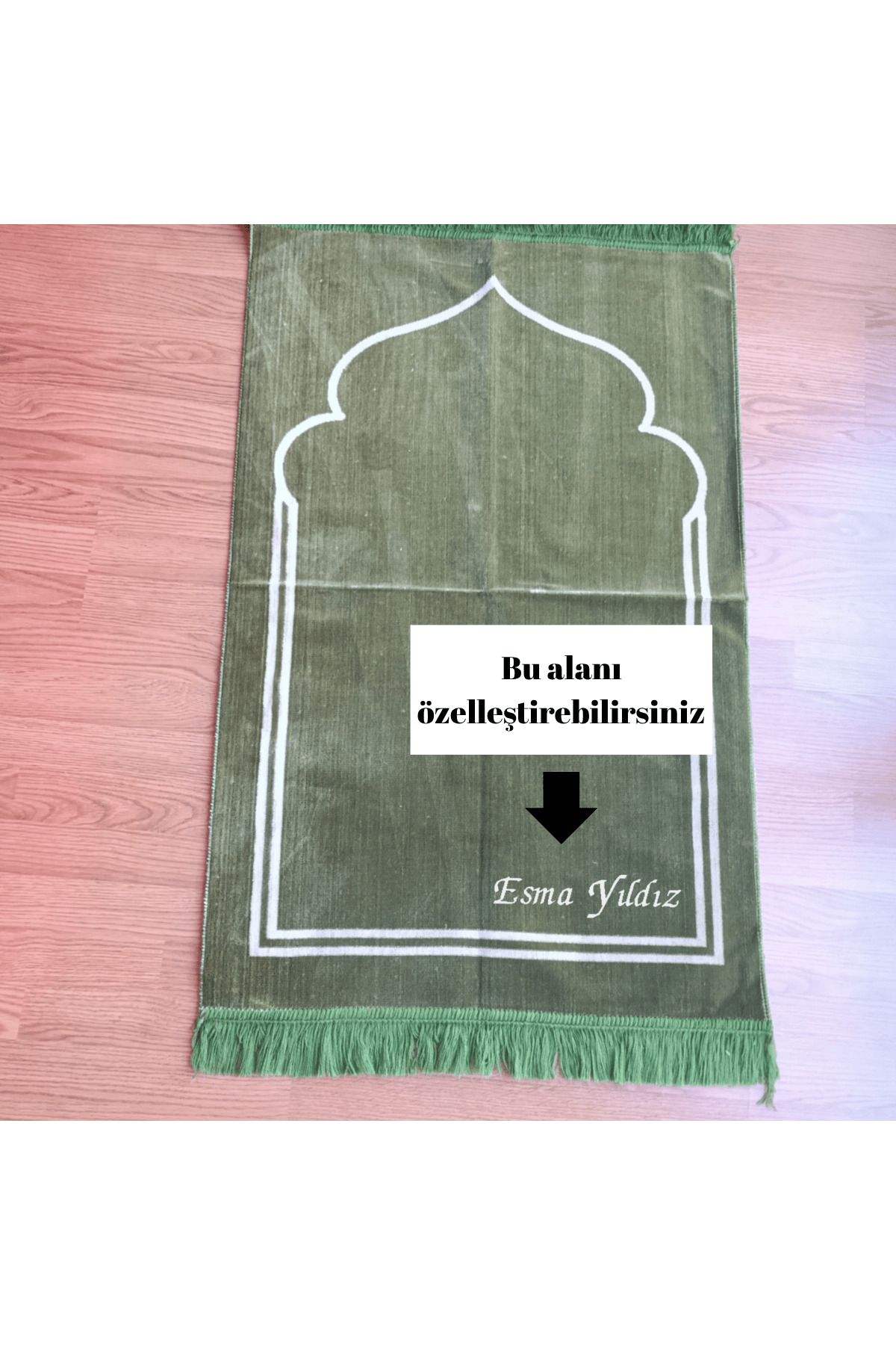 belladuri İsme özel nakışlı seccade , islami hediye , nakışlı seccade