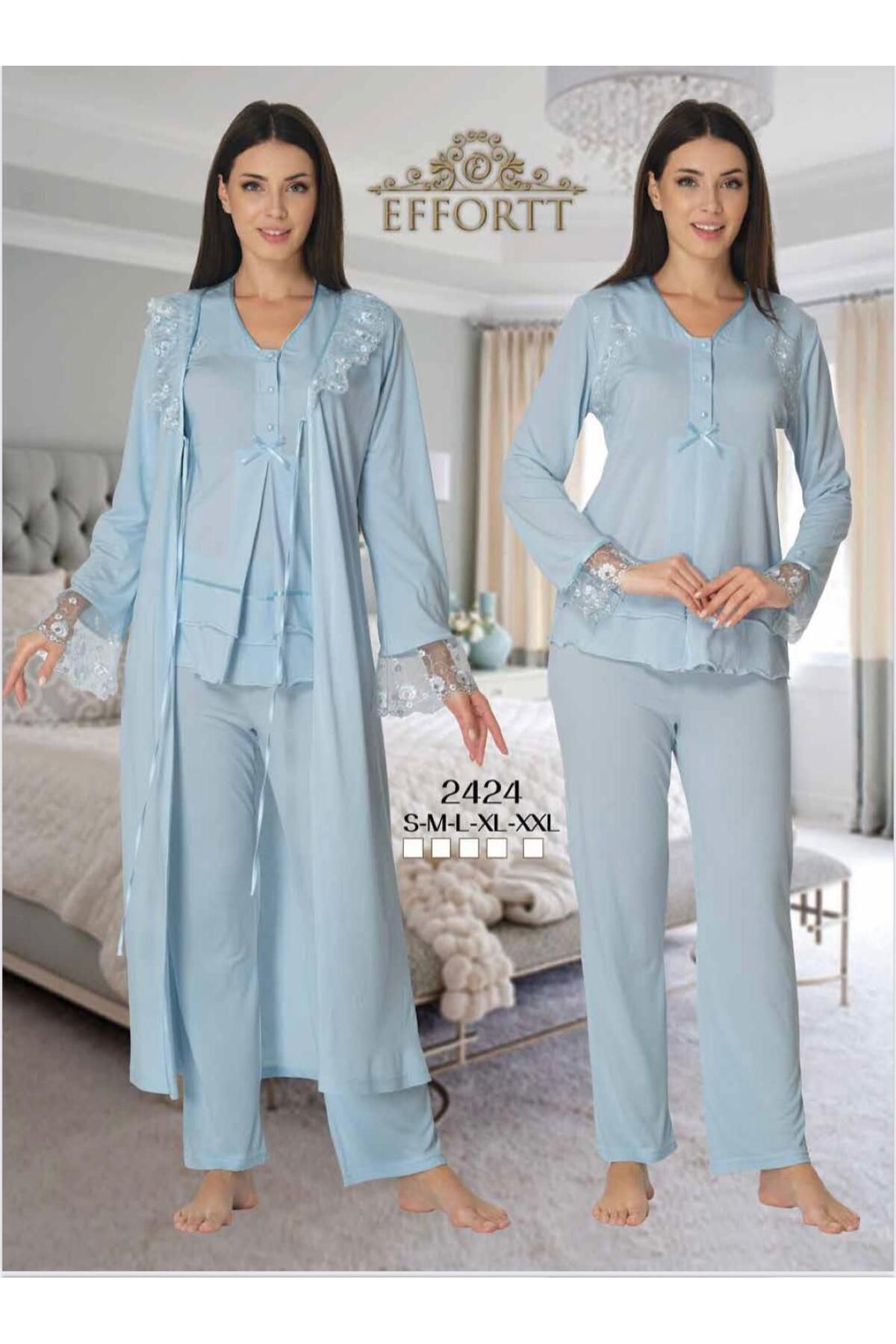 EM&FA TEKSTİL Hamile Lohusa Sabahlıklı Pijama Takımı