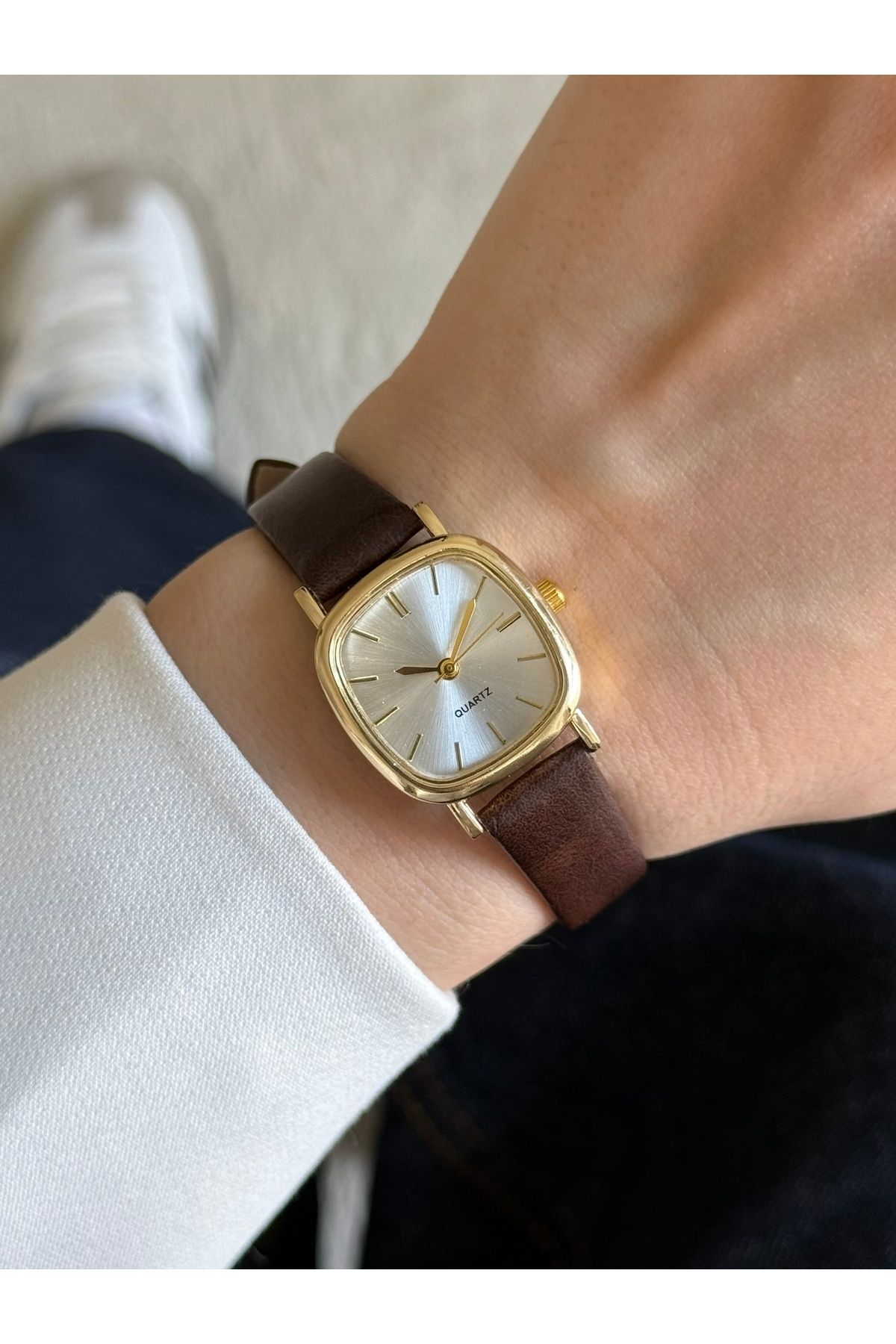 RoseandRoses Twig Minimal Deri Kayış Vintage Model Kadın Kol Saati