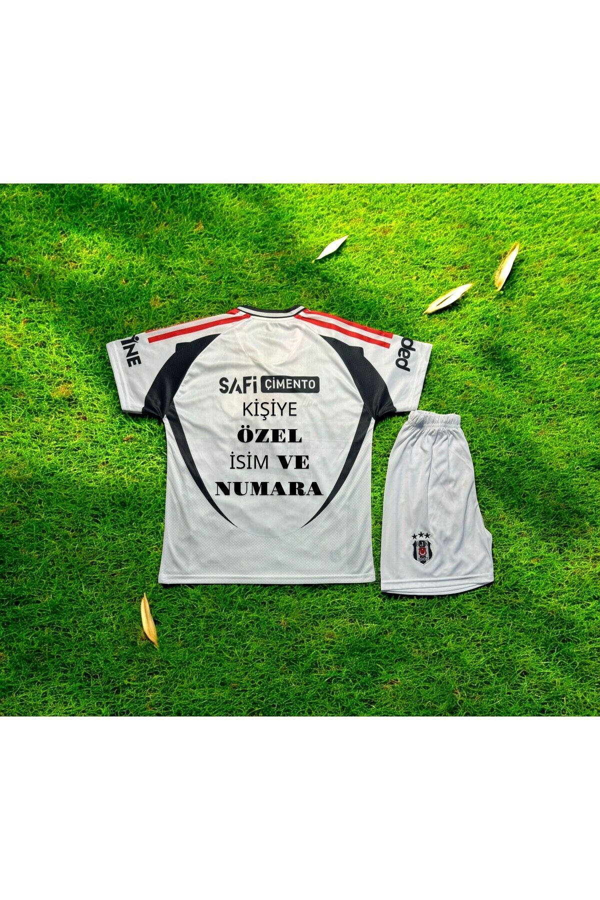 Quaxram Kişiye Özel Baskılı-B ş kt ş 24/25 Sezon 4'lü Set Çocuk Futbol Baskılı T-shırt / BEYAZ-IST