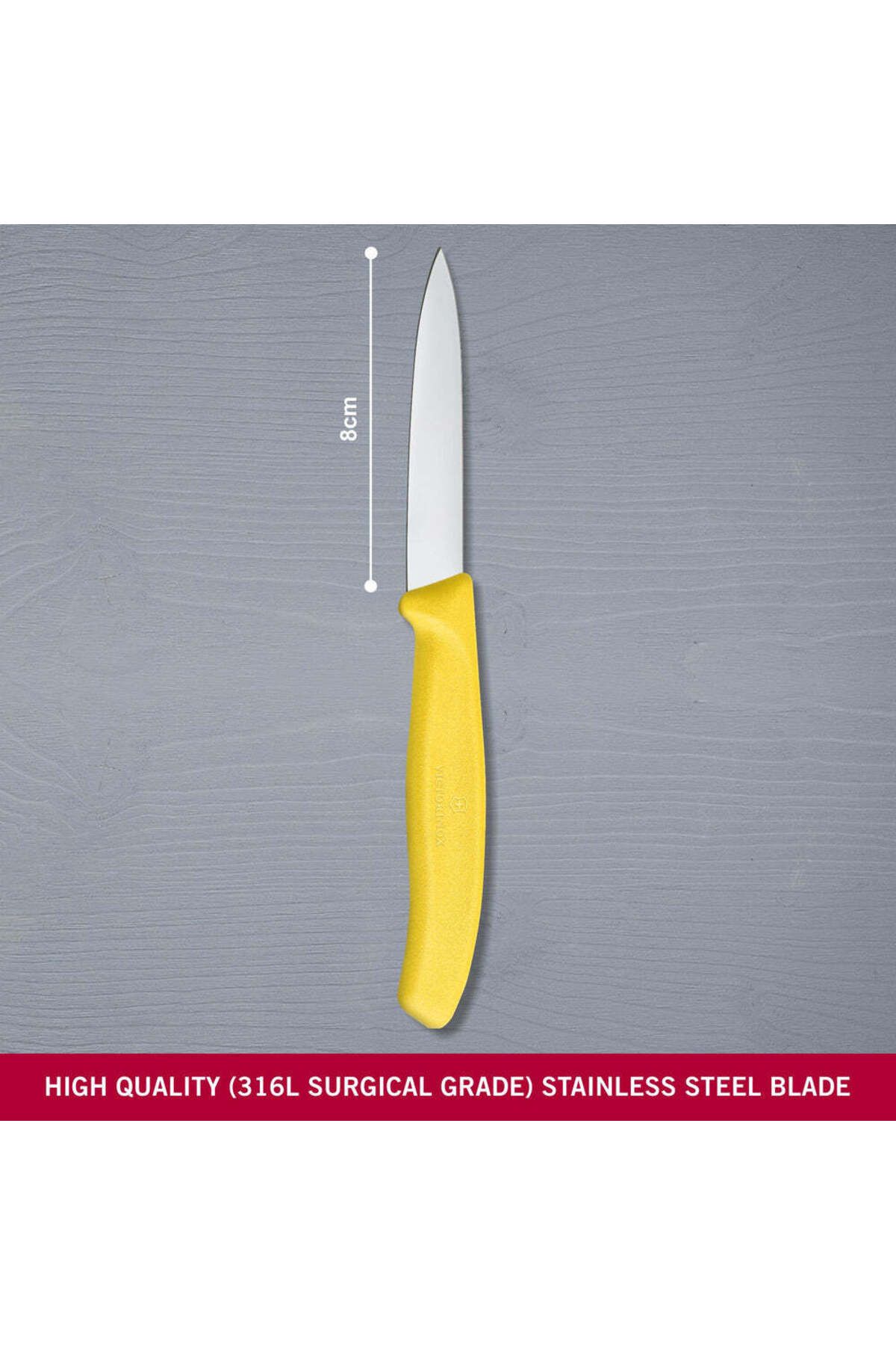 Victorinox-Victorinox 6.7606.L118 Swiss Classic Paring 3¼" Straight Spear Point Blade 5/8" Width Yellow Handle 2