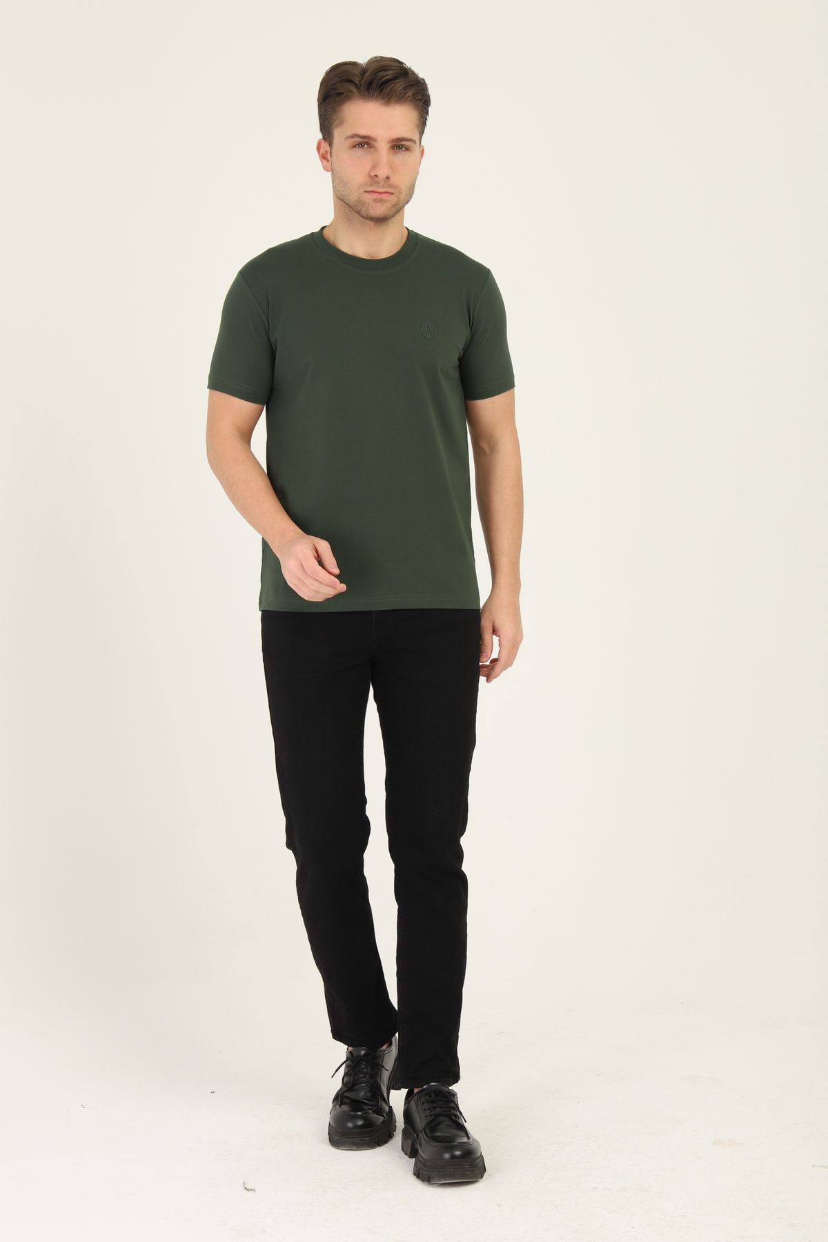 Mavi Soles Erkek Düz Bisiklet Yaka Esnep Pamuklu T-Shirt