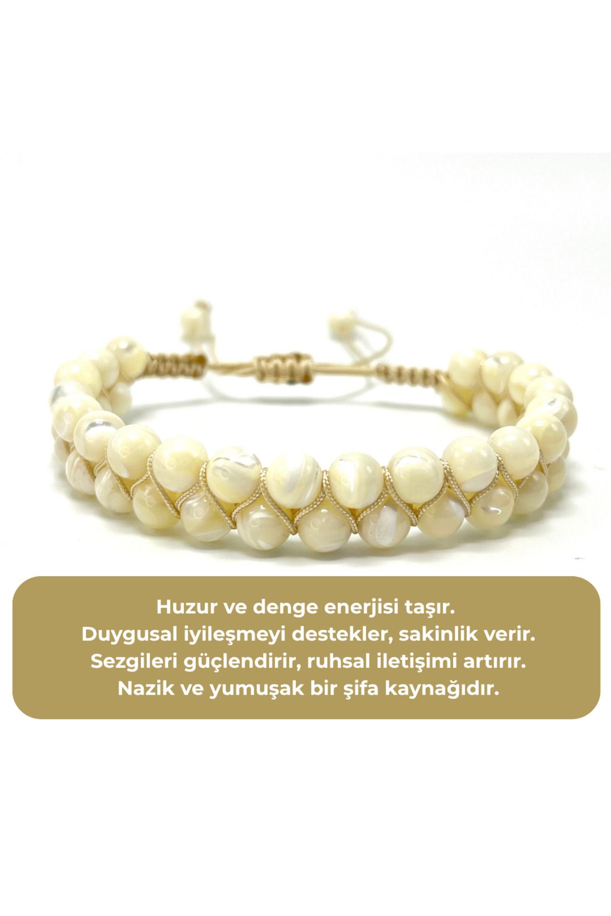 YILDIZ DOĞAL TAŞ SERTİFİKALI Çift Sıra Doğal Taş Makrome Bileklik Ayarlanabilir Ölçü