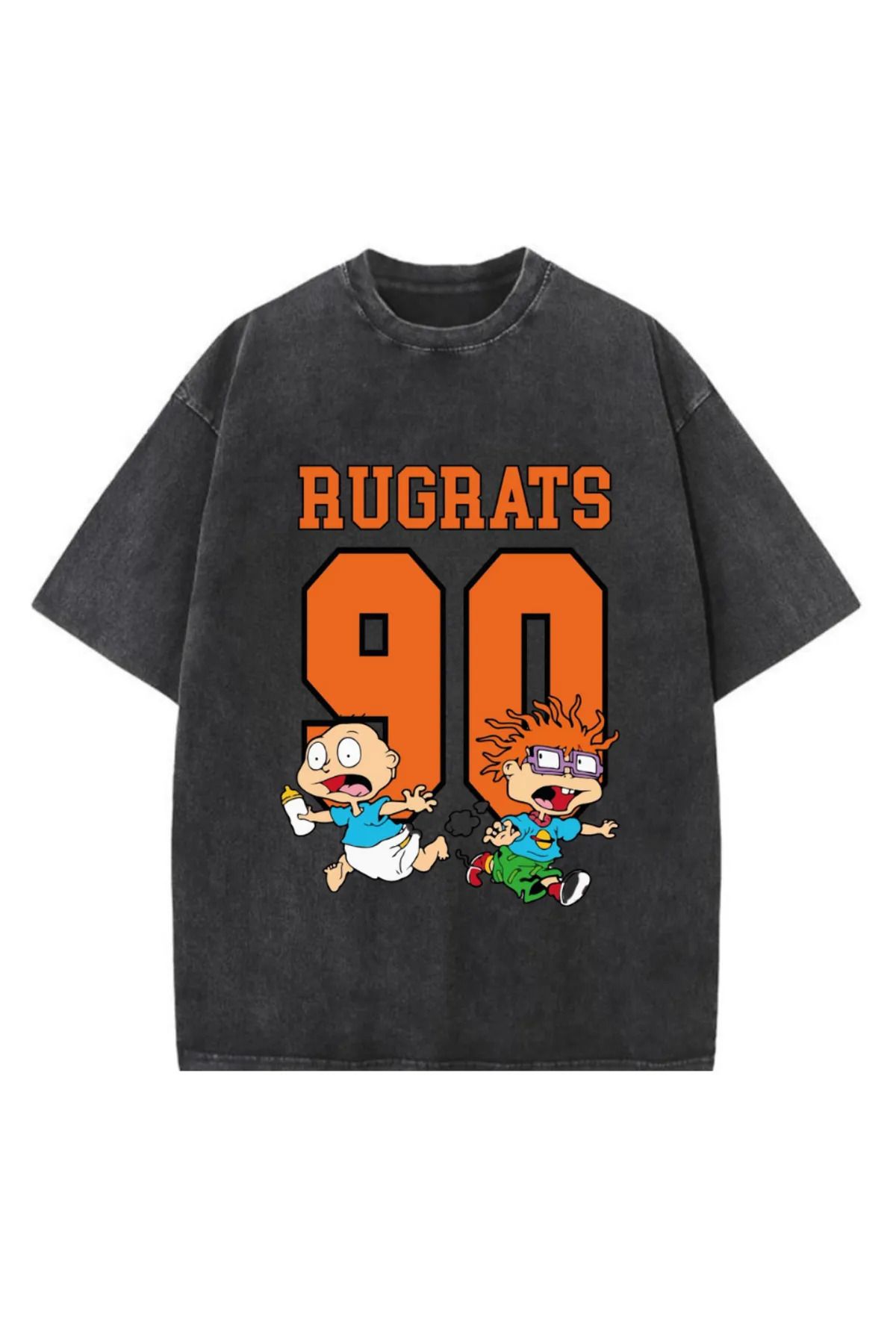 1blood Rugrats Baskılı Yıkamalı Vintage Unisex Oversize T-Shirt