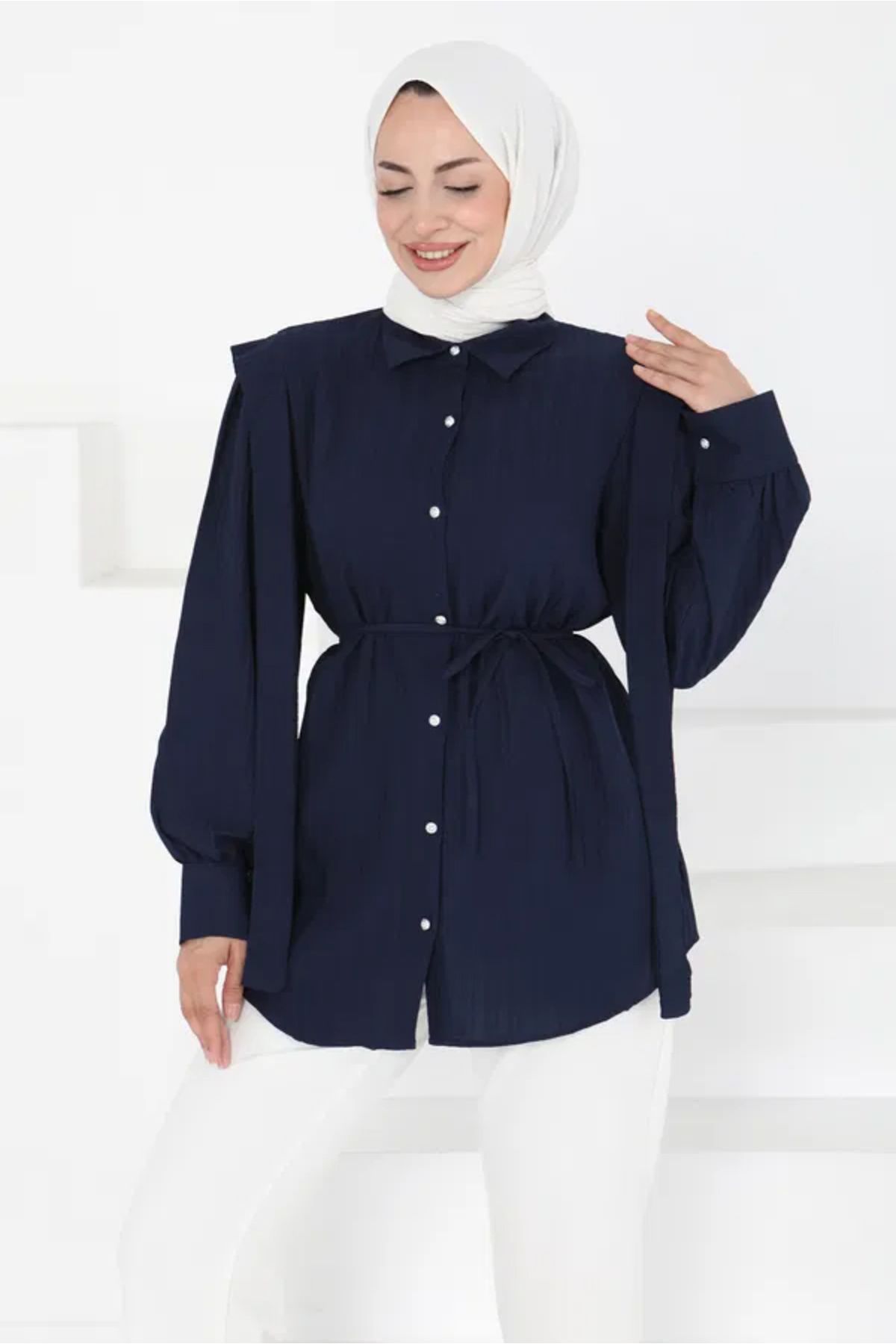 Butik Omuz Bağlama Detaylı Tunik
