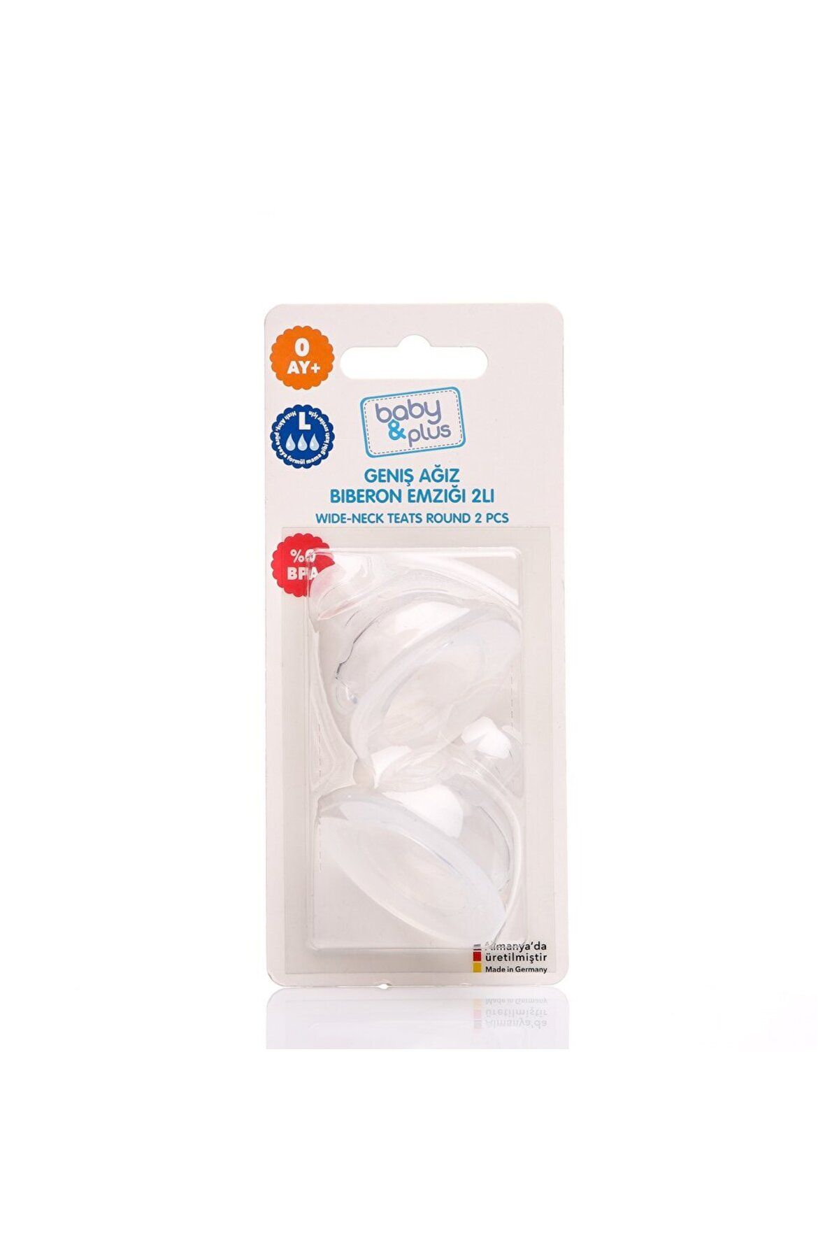Baby Plus Geniş Biberon Emziği M Beden 2li