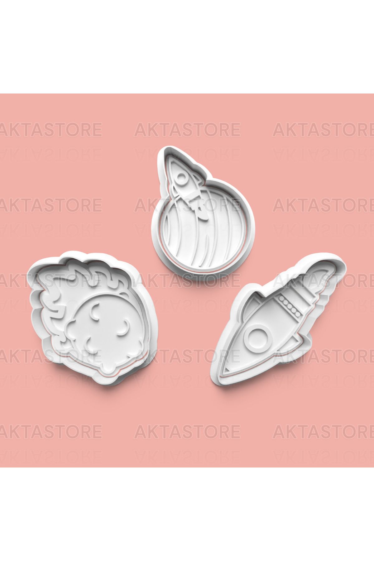 AKTASTORE Roketler Kurabiye Kalıbı 3'lü set