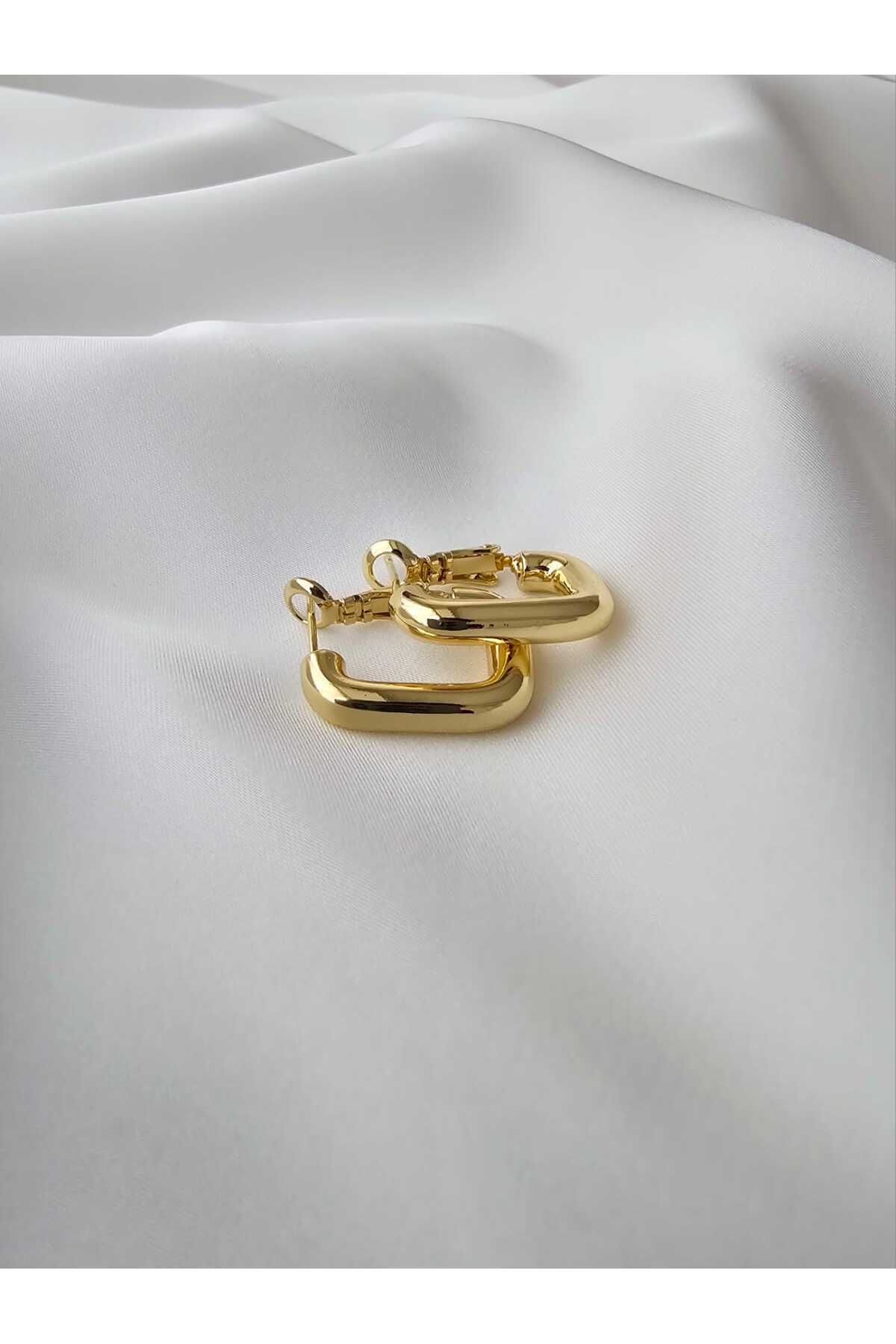 Zivazer Store kadın çelik kararmaz gold renkli küpe