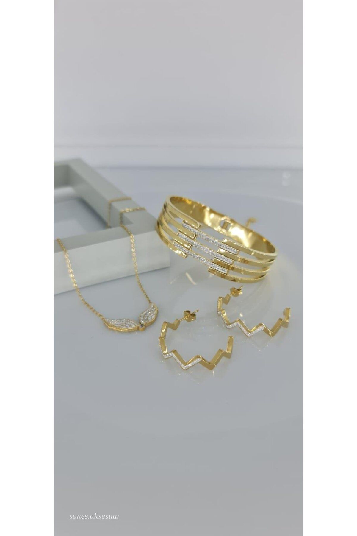 SONES Milano Gold Çelik Takı Seti