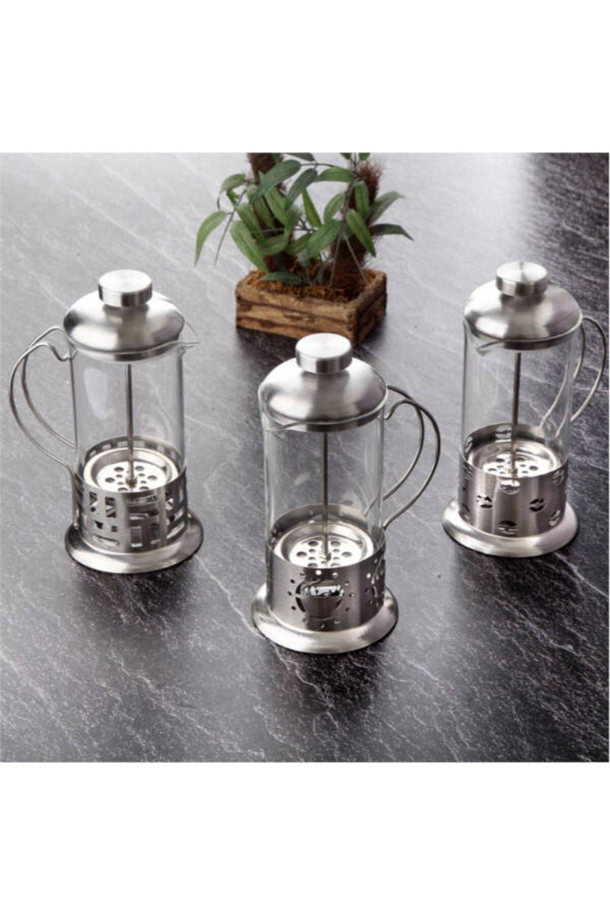 Vexahome Çelik Kulplu Cam French Press - 350 ml