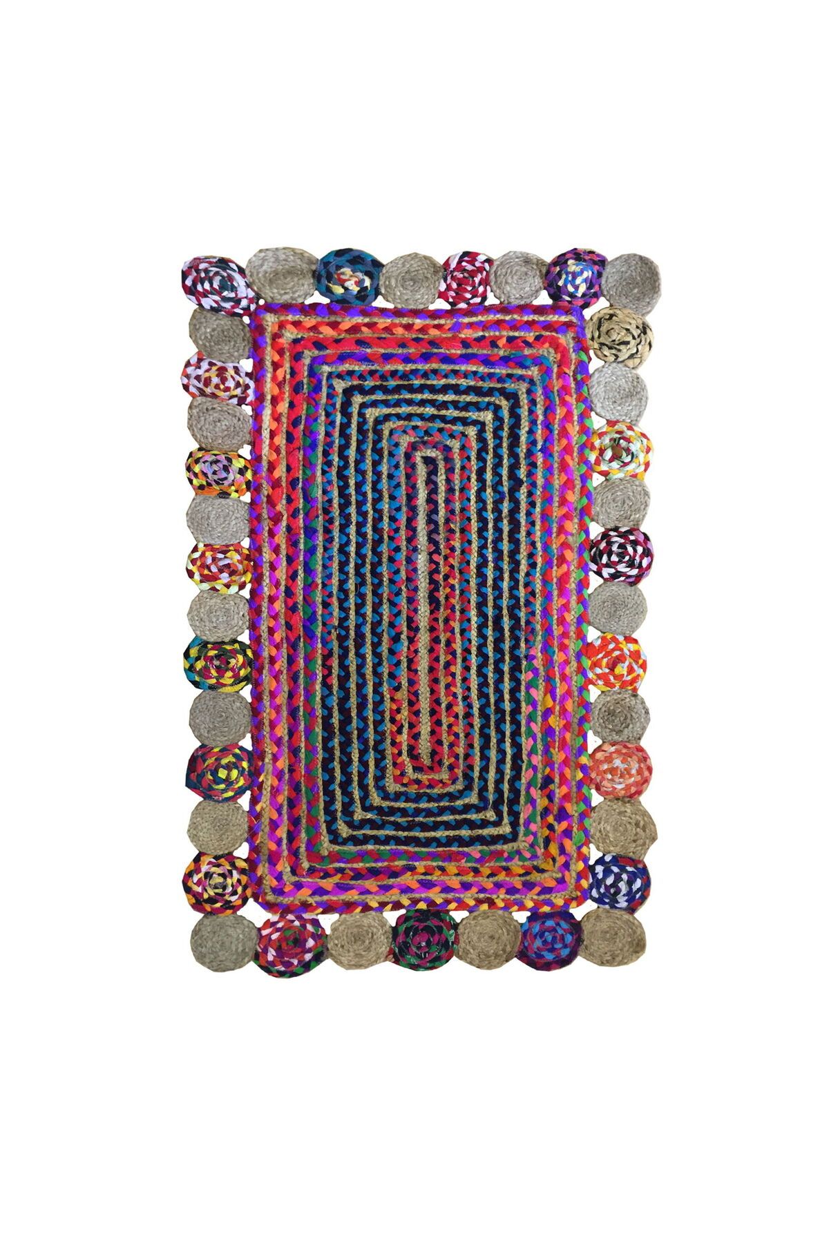MATMEL Home D15 Bolero Jüt Örgü Halı - Renkli - 120x180 cm