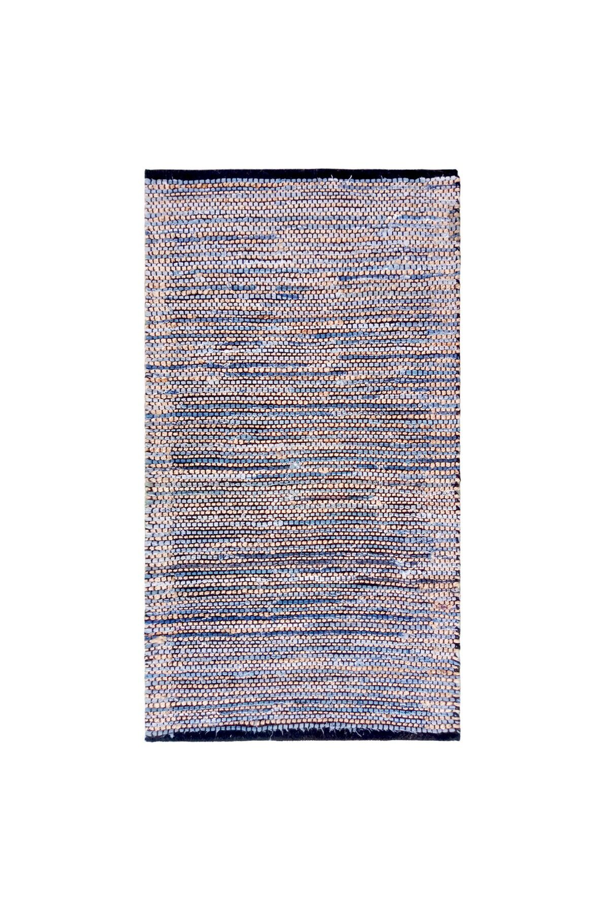 MATMEL Home ET101 Etna Jüt Örgü Halı - Denim - Renkli - 80x140 cm