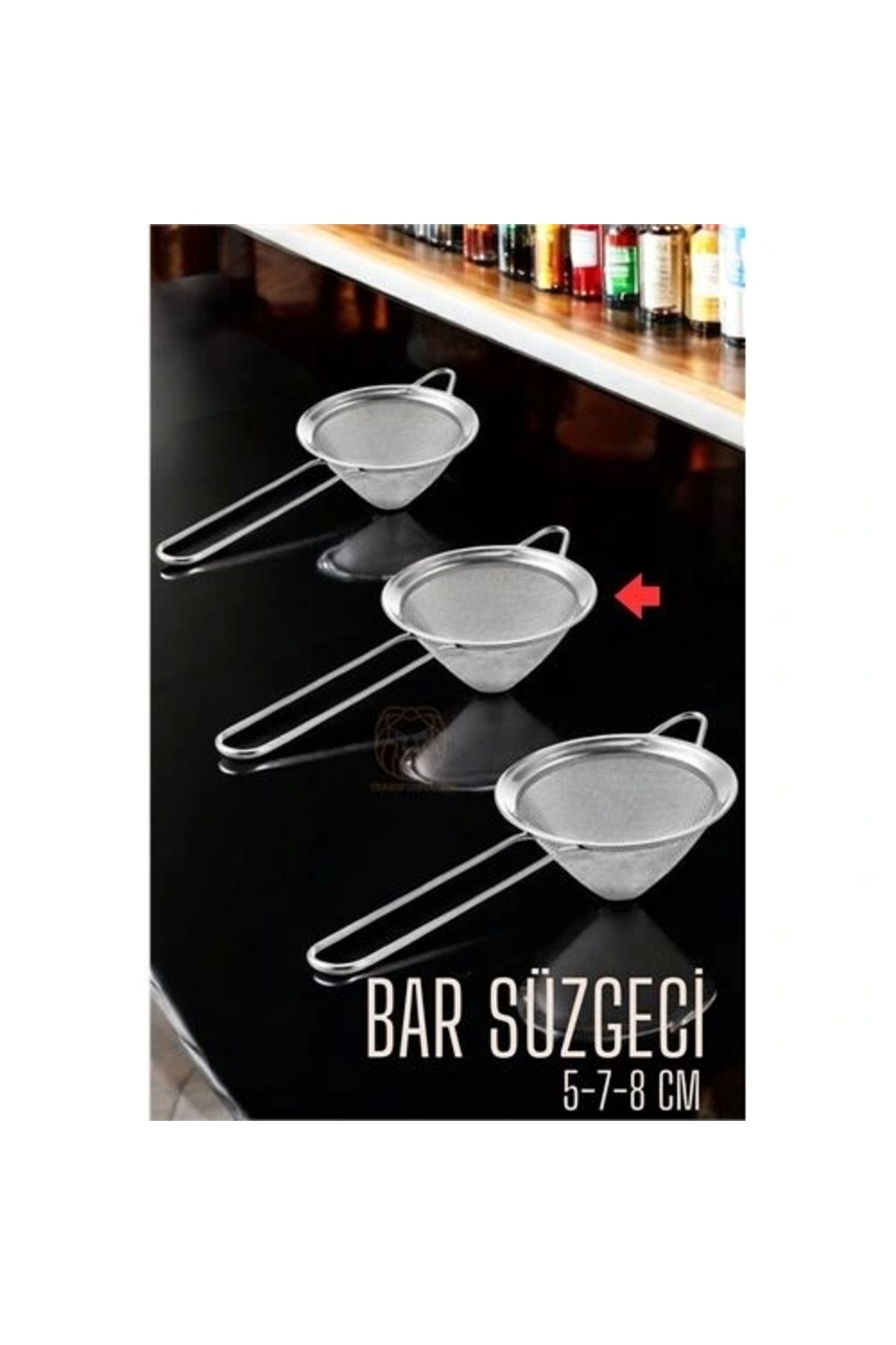 OurStyles Bar Süzgeci Bar Strainer 3 Boy Set 5 7 8 cm