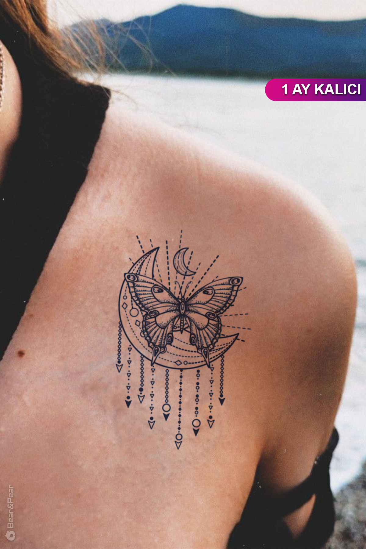 BP Tattoo 1 Ay Kalıcı Mandala Kelebek Dövmesi
