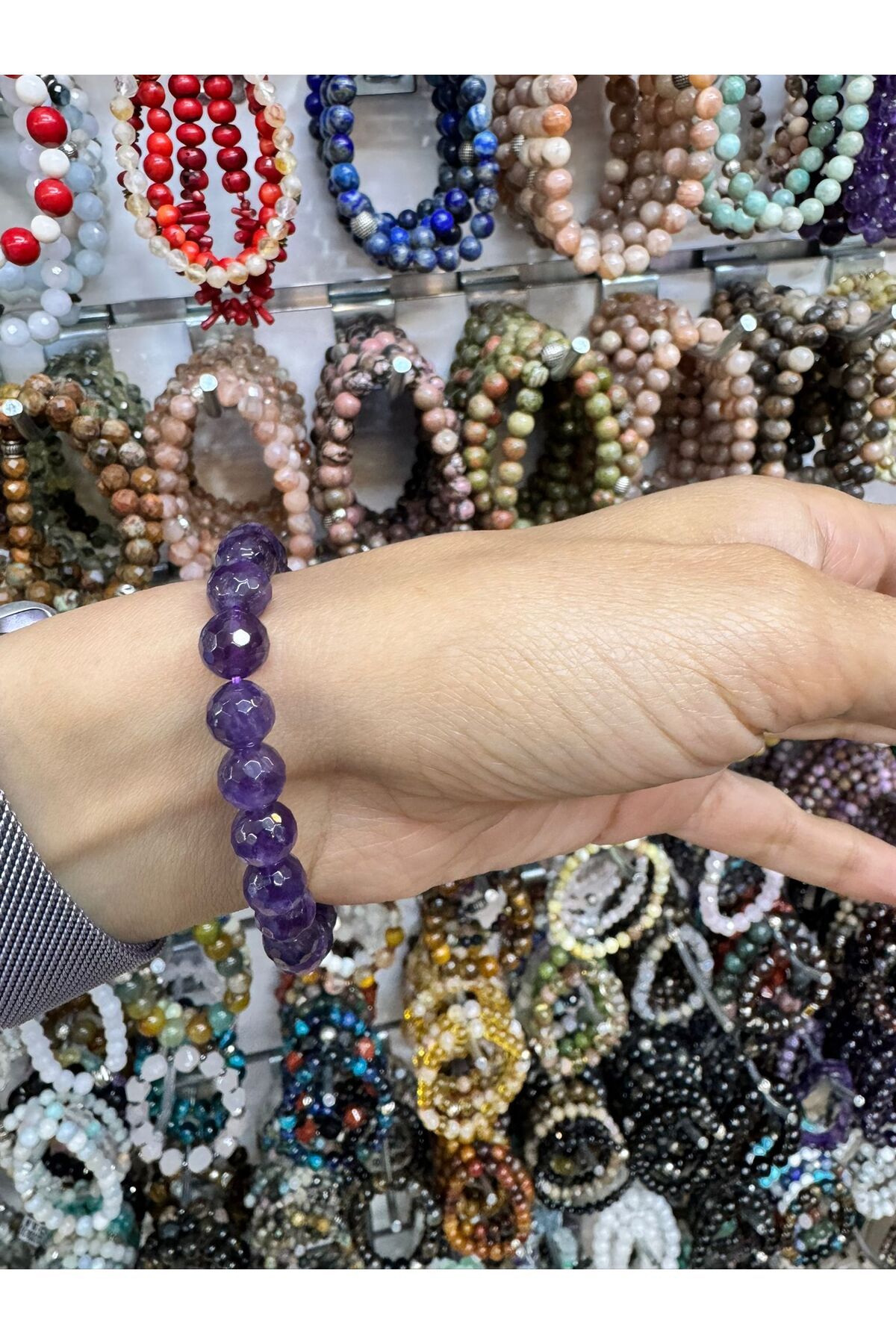 hayaltasari DOĞAL AMETİST TAŞLI BİLEKLİK