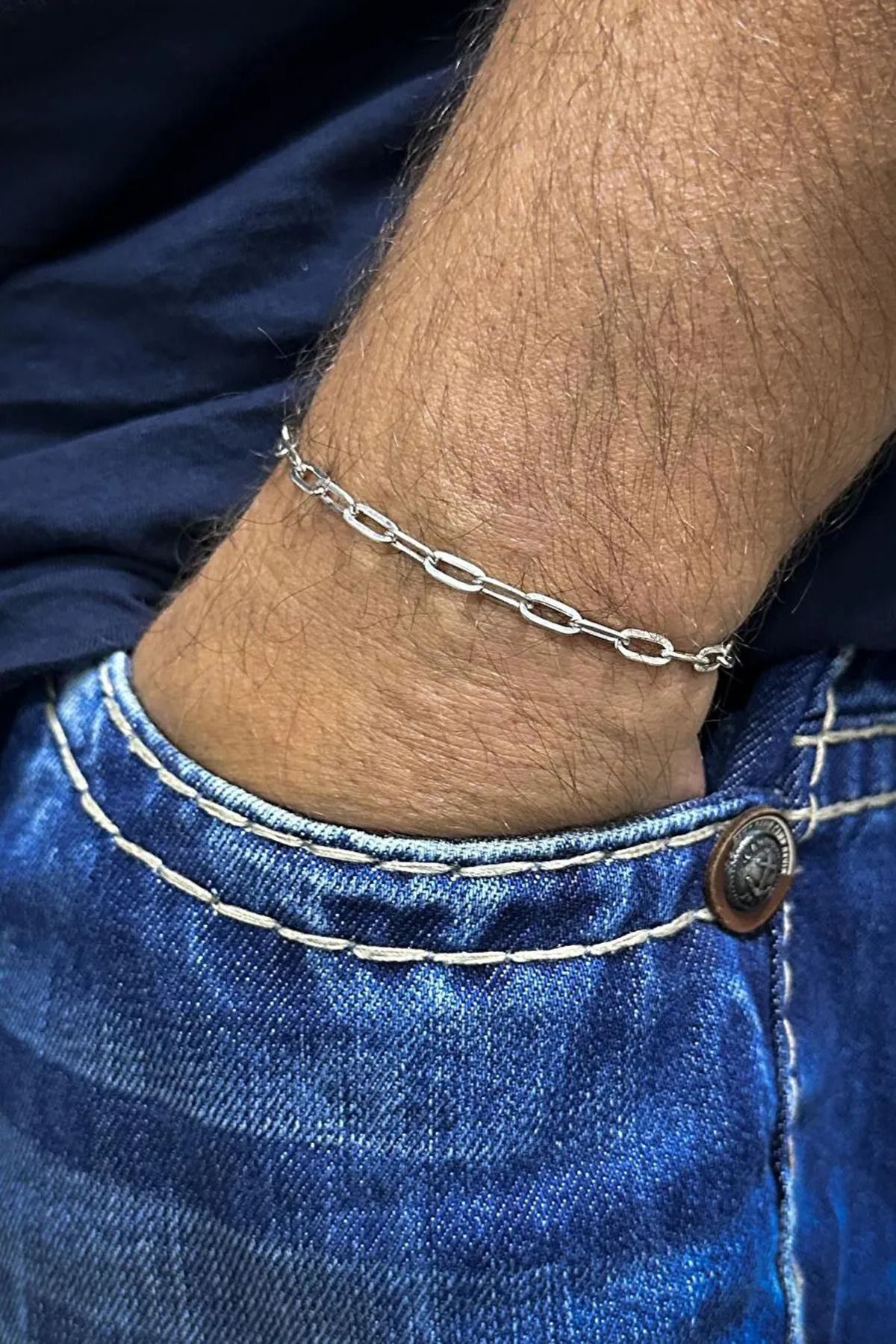 vogutima Erkek Gümüş Bileklik - Ataç Model• Made In Italy• Işıklı Kutuda • Sevgiliye • Eşe • Babaya
