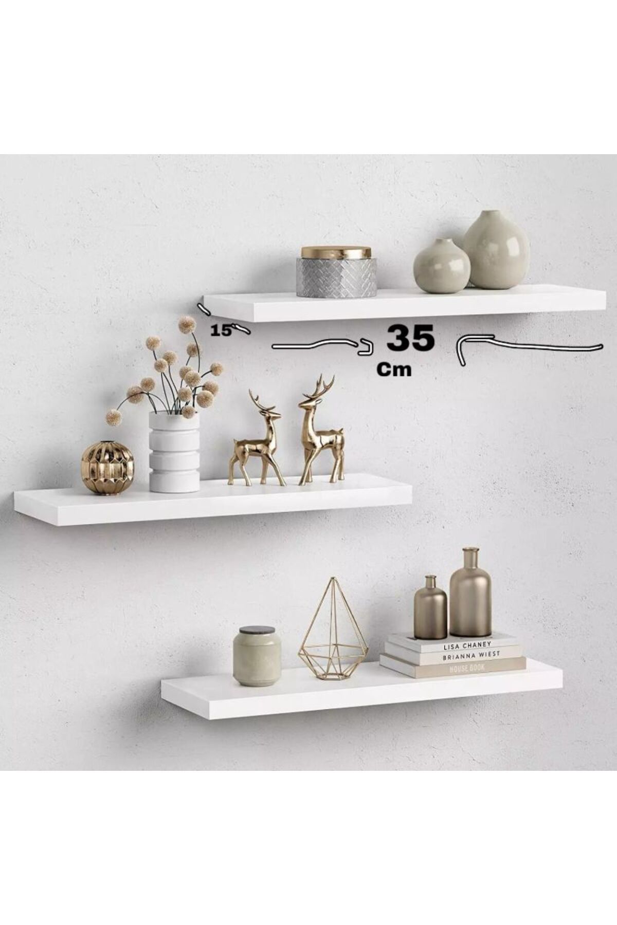 Home 3' Lü Duvar Rafı