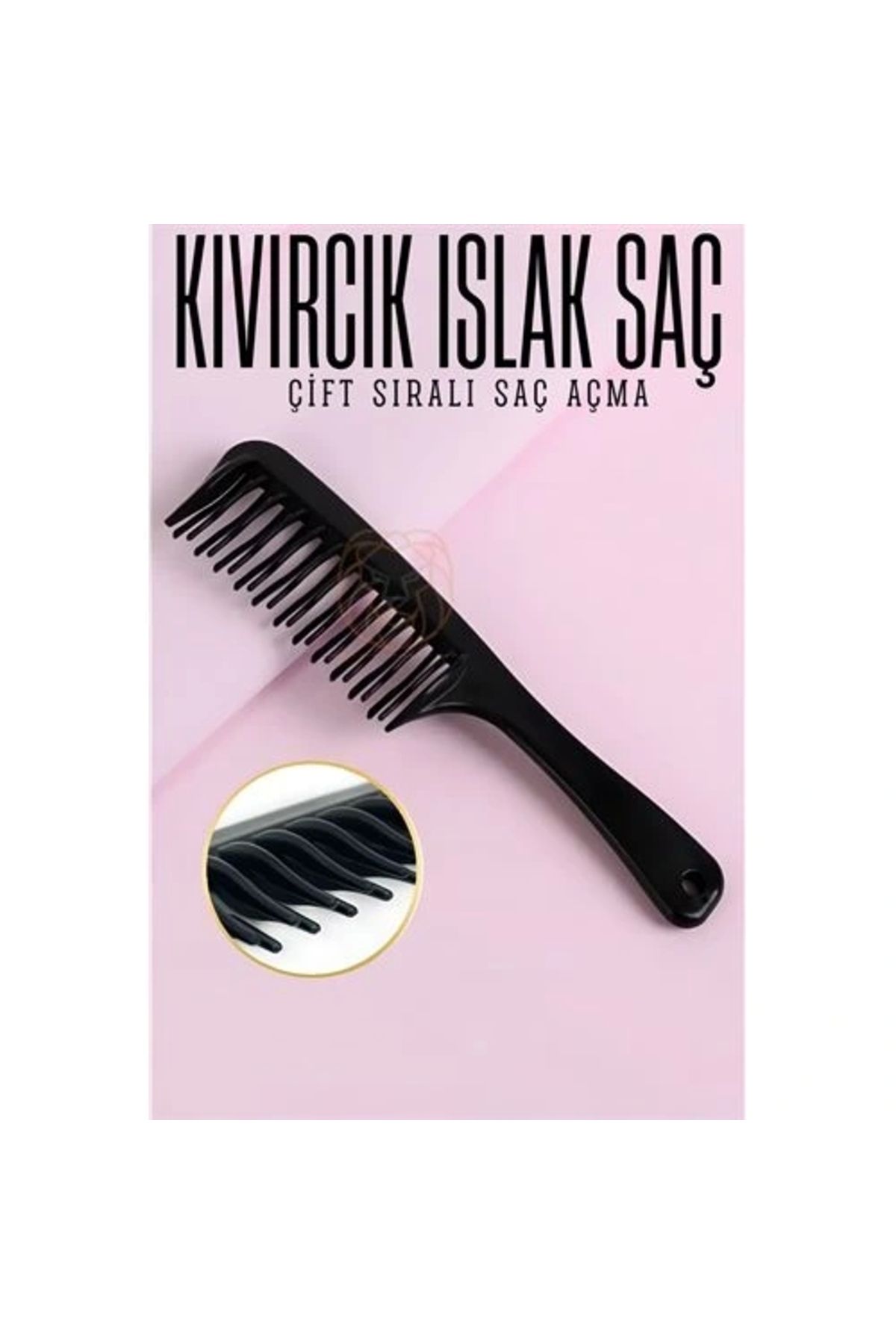 OurStyles Çift Sıralı Saç Açma Tarağı Uzun Kıvırcık Islak Saç Tarağı