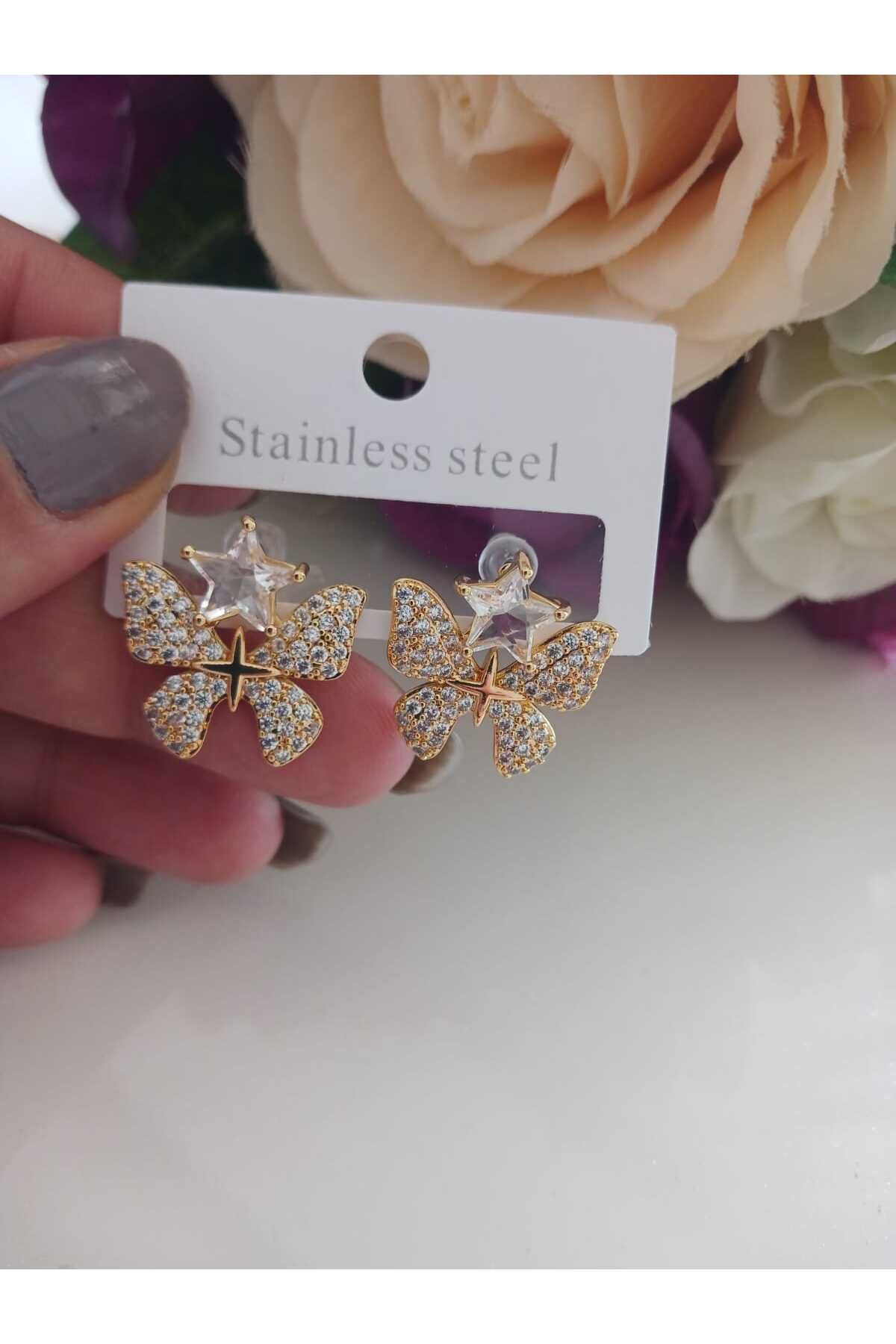 Jewerly Taşlı Çelik küpe