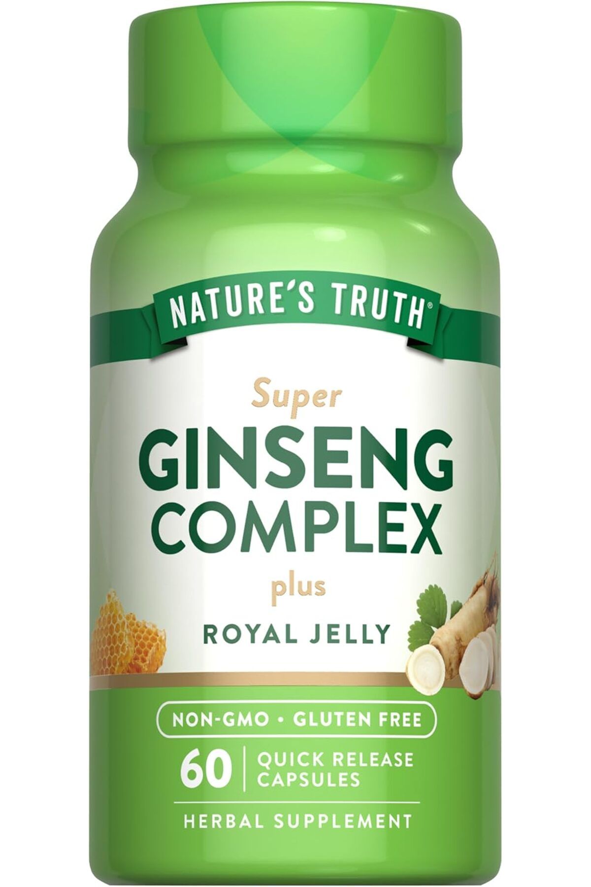 Natures Truth Nature's Truth Super Ginseng Complex (Korean Ginseng+American Ginseng) with Royal Jelly 60 Caps