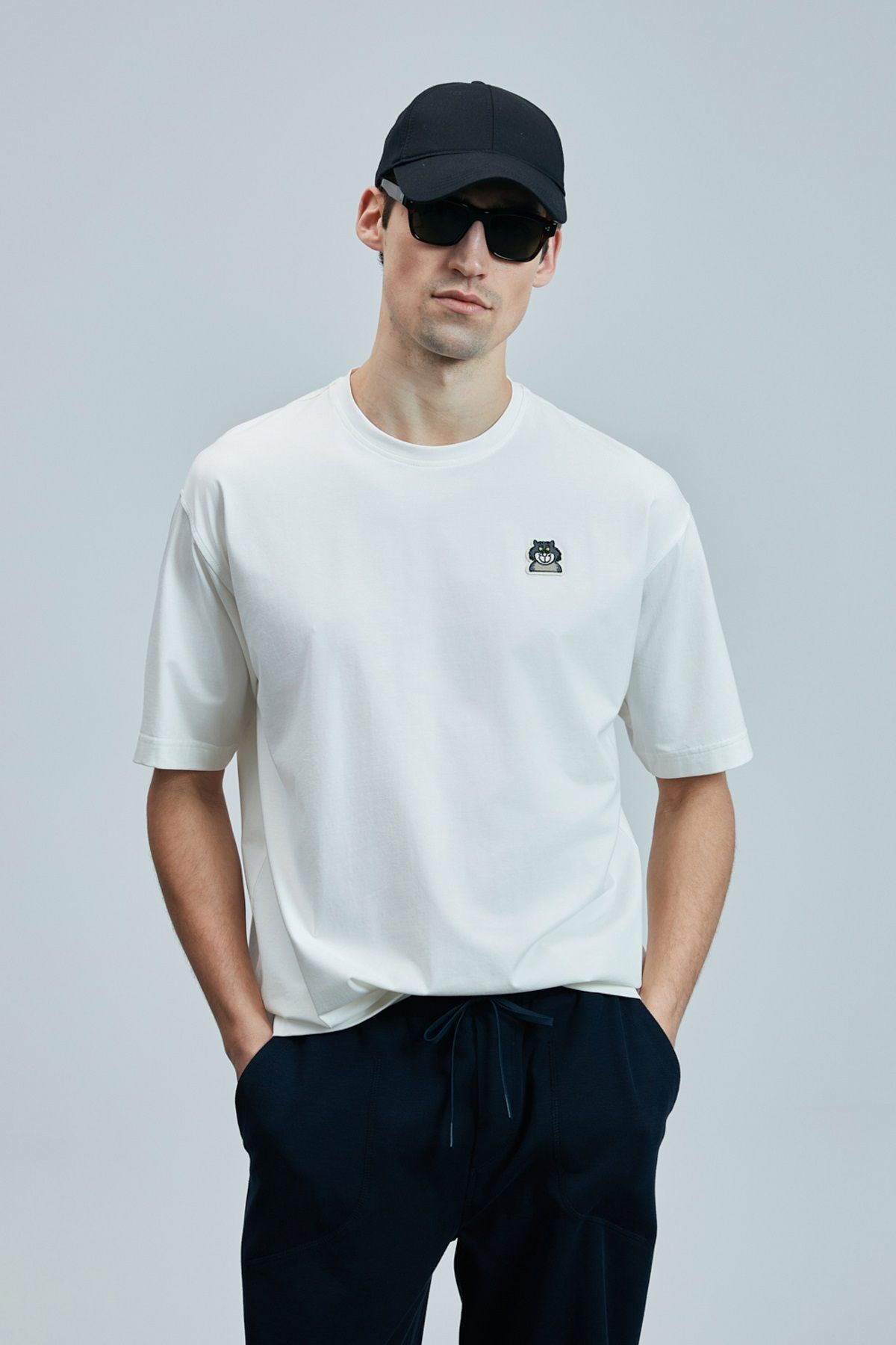 Lufian 111020251 Nımbus Modern Grafik Tişort Erkek T-Shirt BEYAZ
