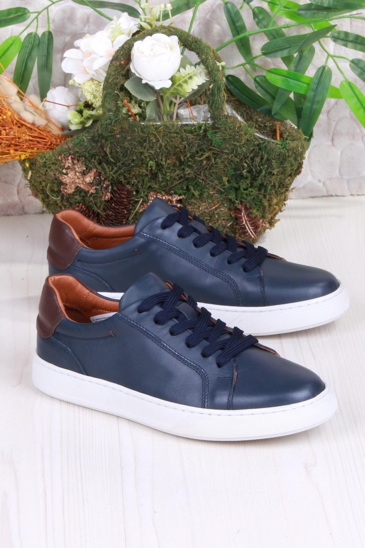 Mehmet Mete 2082 Tkn Rahat Esnek Hakiki Deri Sneaker Erkek Ayakkabı