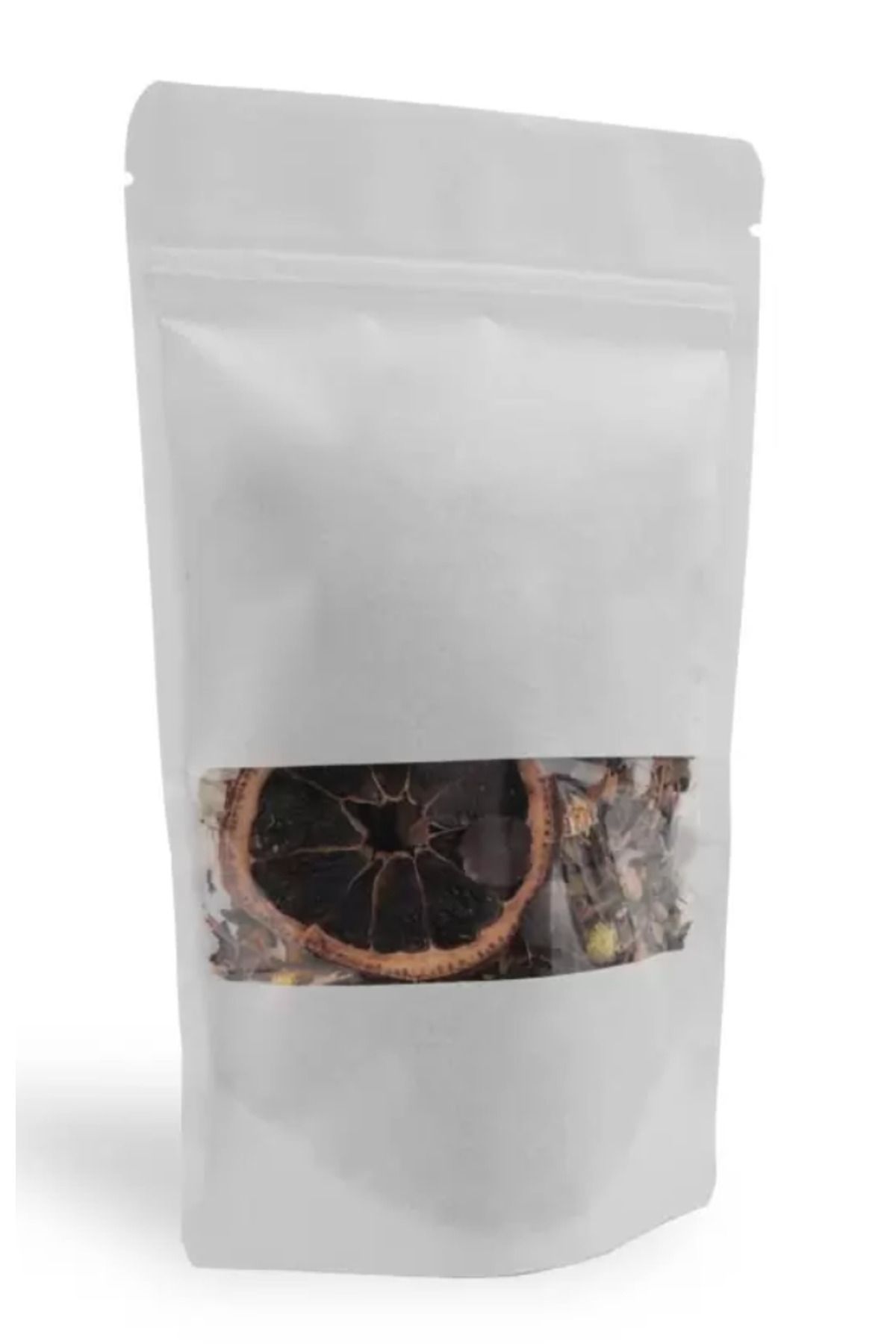 DOYPACK Beyaz Kraft Pencereli Kilitli Doypack 20*30 - 1000 GR - (500 ADET)