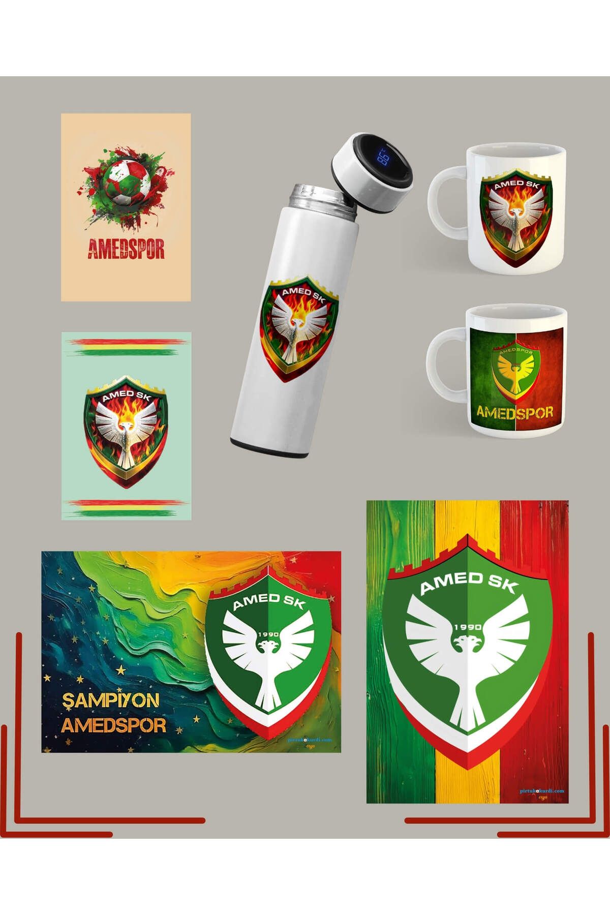 Dara Yayınları AMEDSPOR FULL SET - Amedspor Kupa Termos Poster ve Not Defteri Seti - Amedspor Kupa Bardak